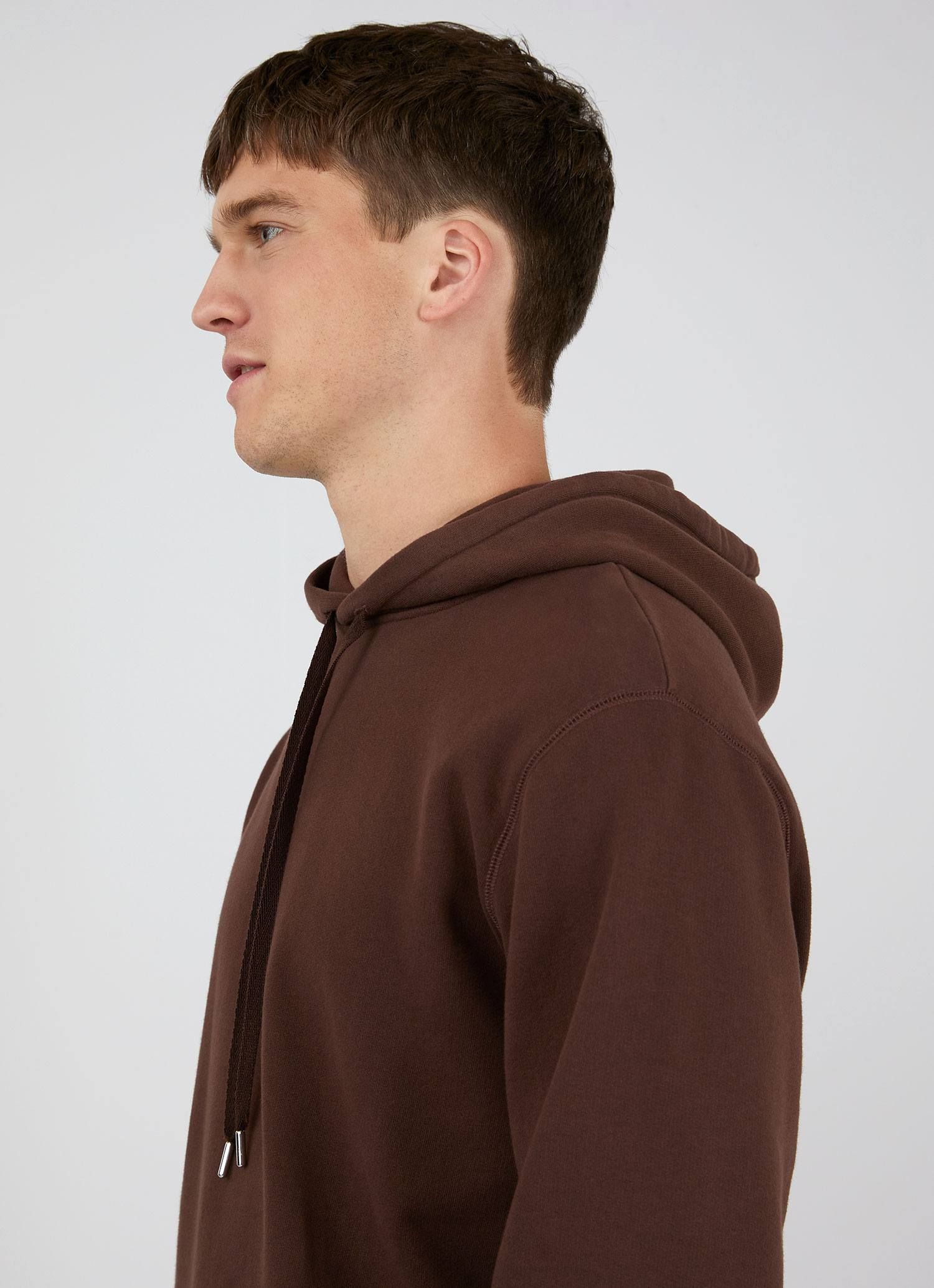 Men's Loopback Hoodie in Cocoa sold by Sunspel product image thumbnail 5