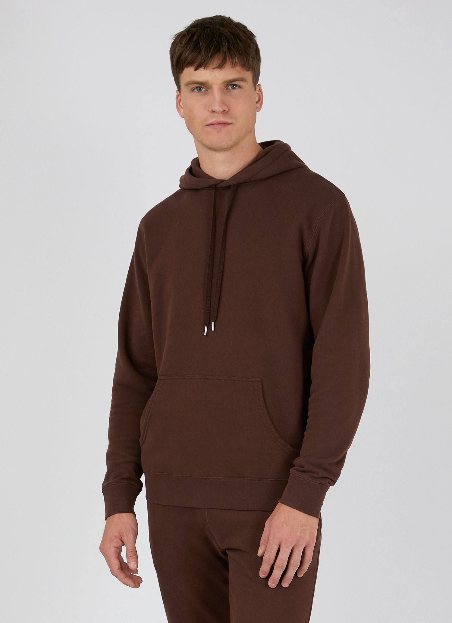 Men's Loopback Hoodie in Cocoa sold by Sunspel product image thumbnail 2