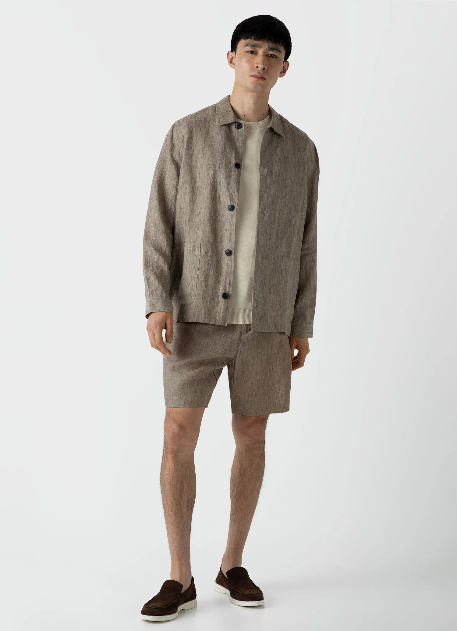 Men's Honeycomb Knitted T-shirt in Ecru sold by Sunspel product image thumbnail 3