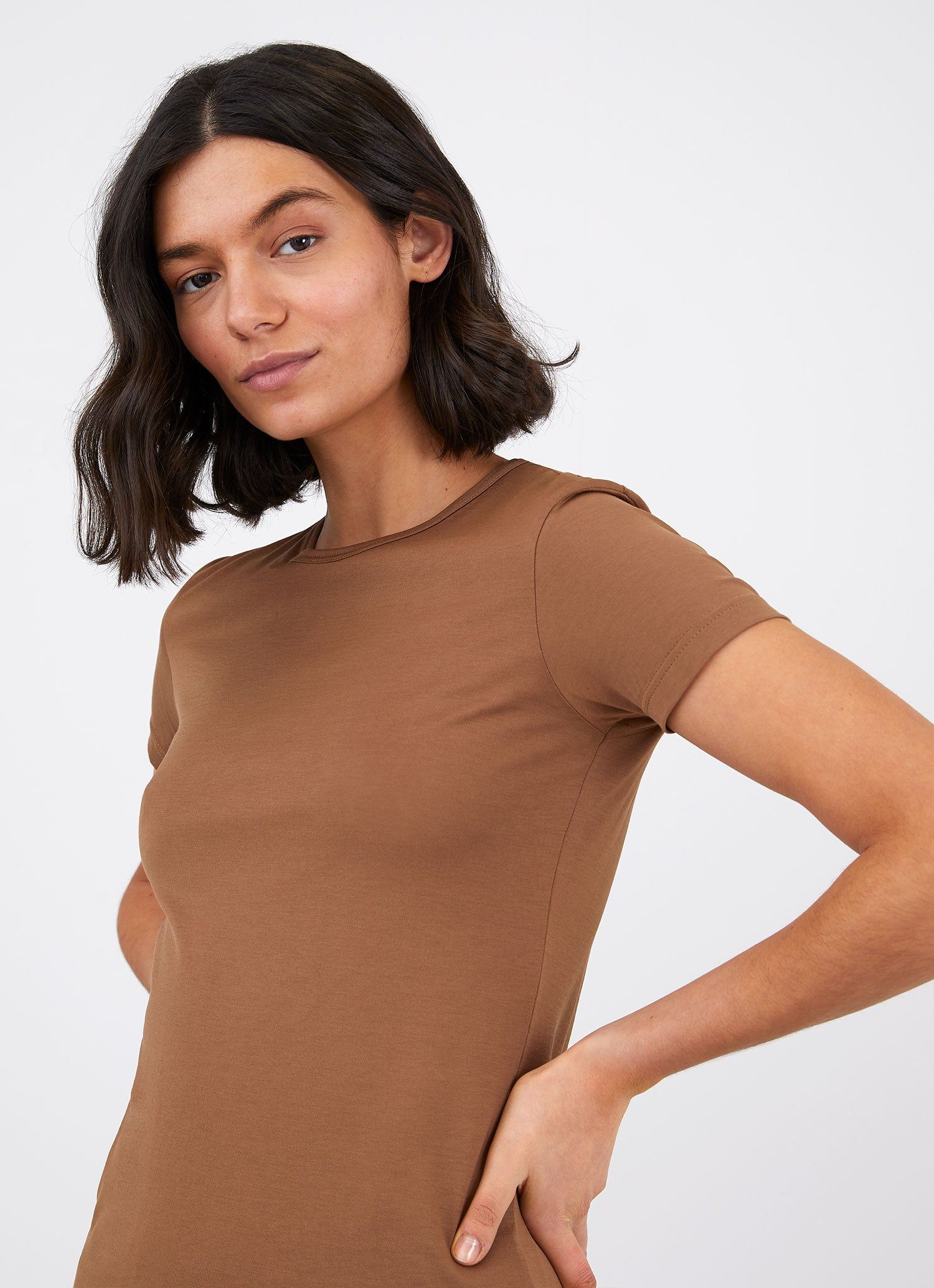 Women's Classic T-shirt in Mushroom sold by Sunspel product image thumbnail 4