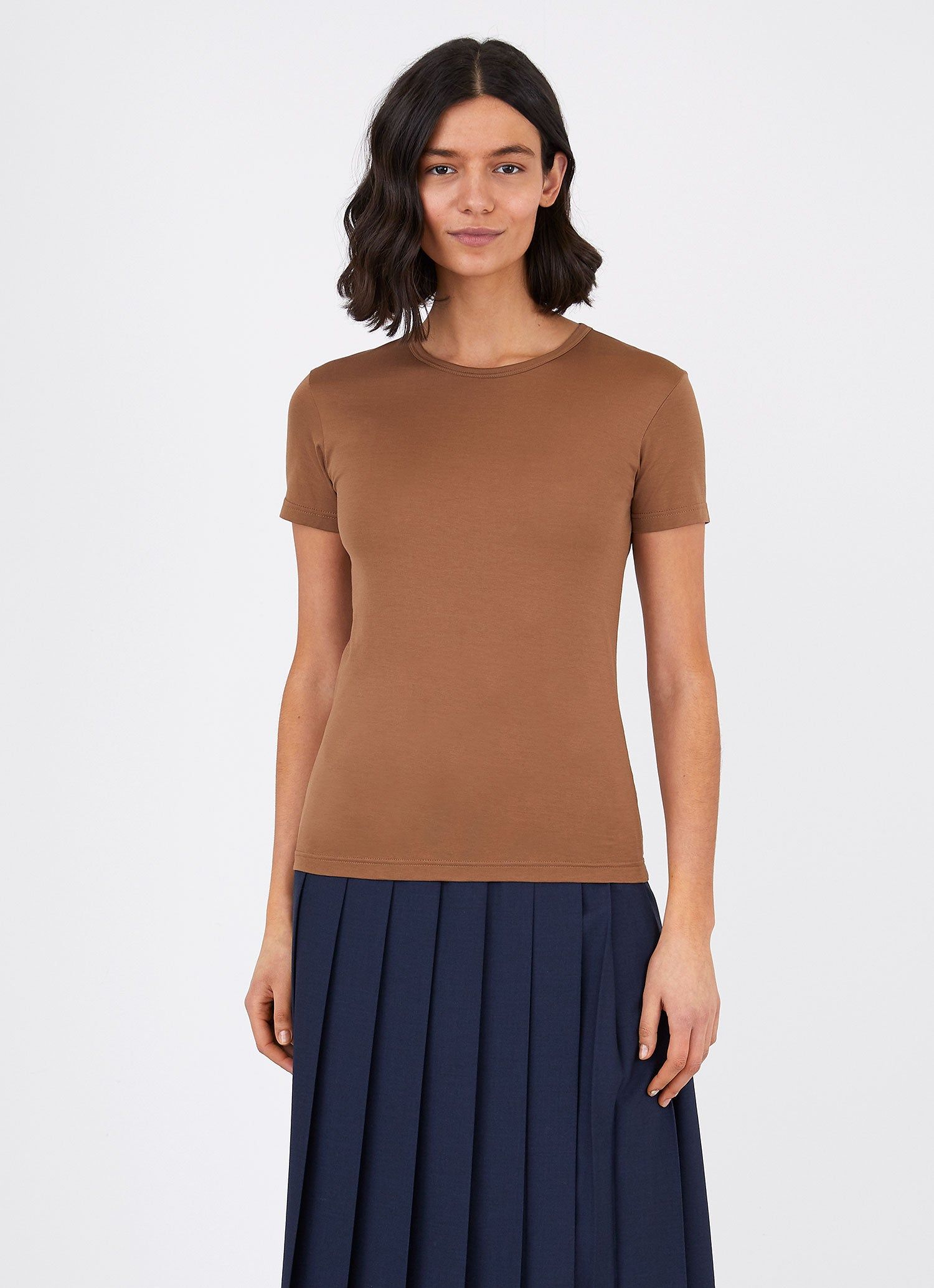 Women's Classic T-shirt in Mushroom sold by Sunspel