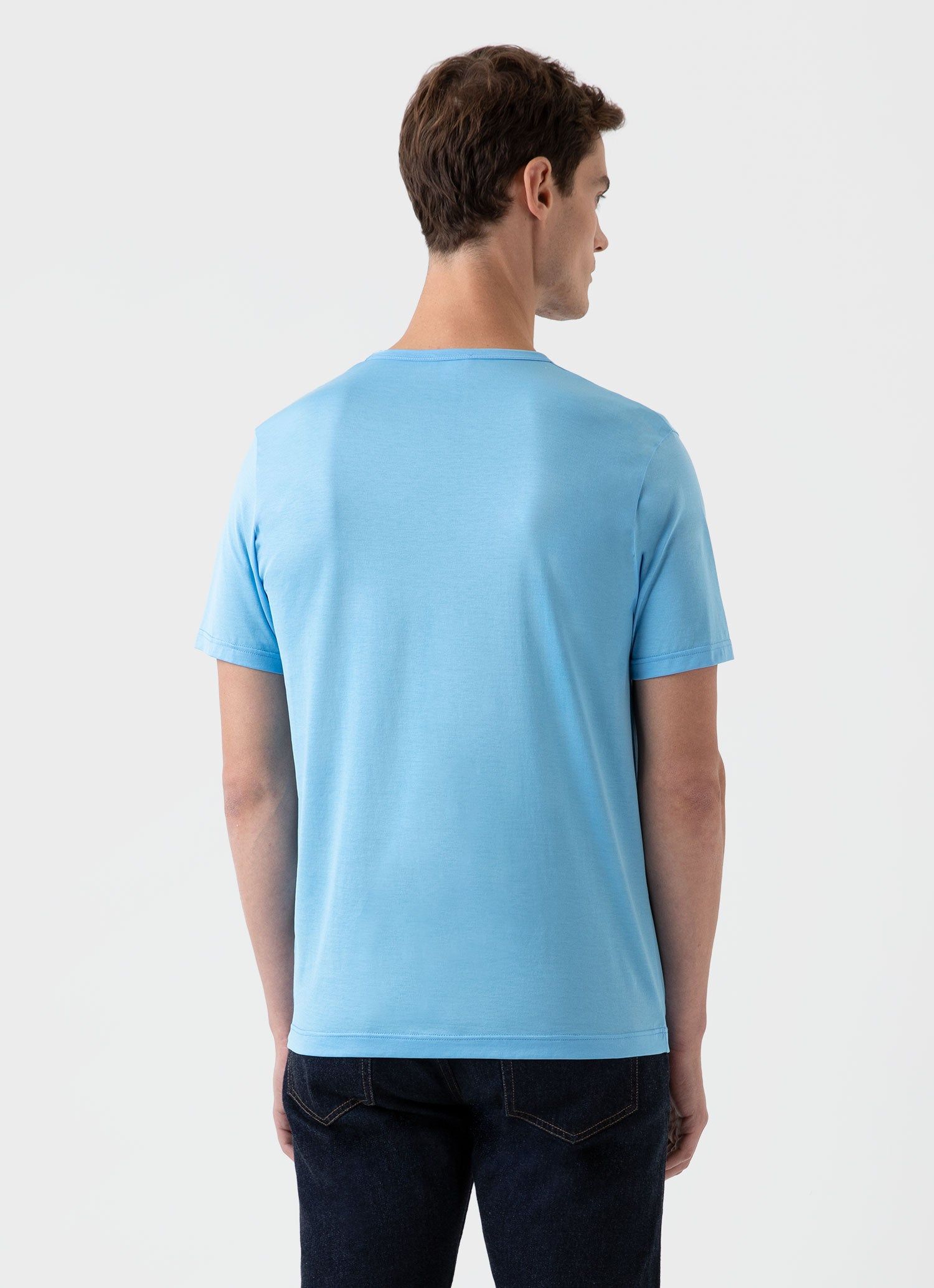 Men's Classic T-shirt in Cyan Blue sold by Sunspel product image thumbnail 4