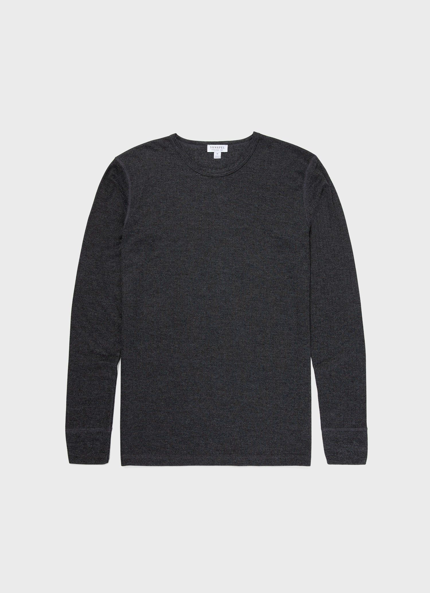 Men's Viloft Thermal T-shirt in Charcoal sold by Sunspel