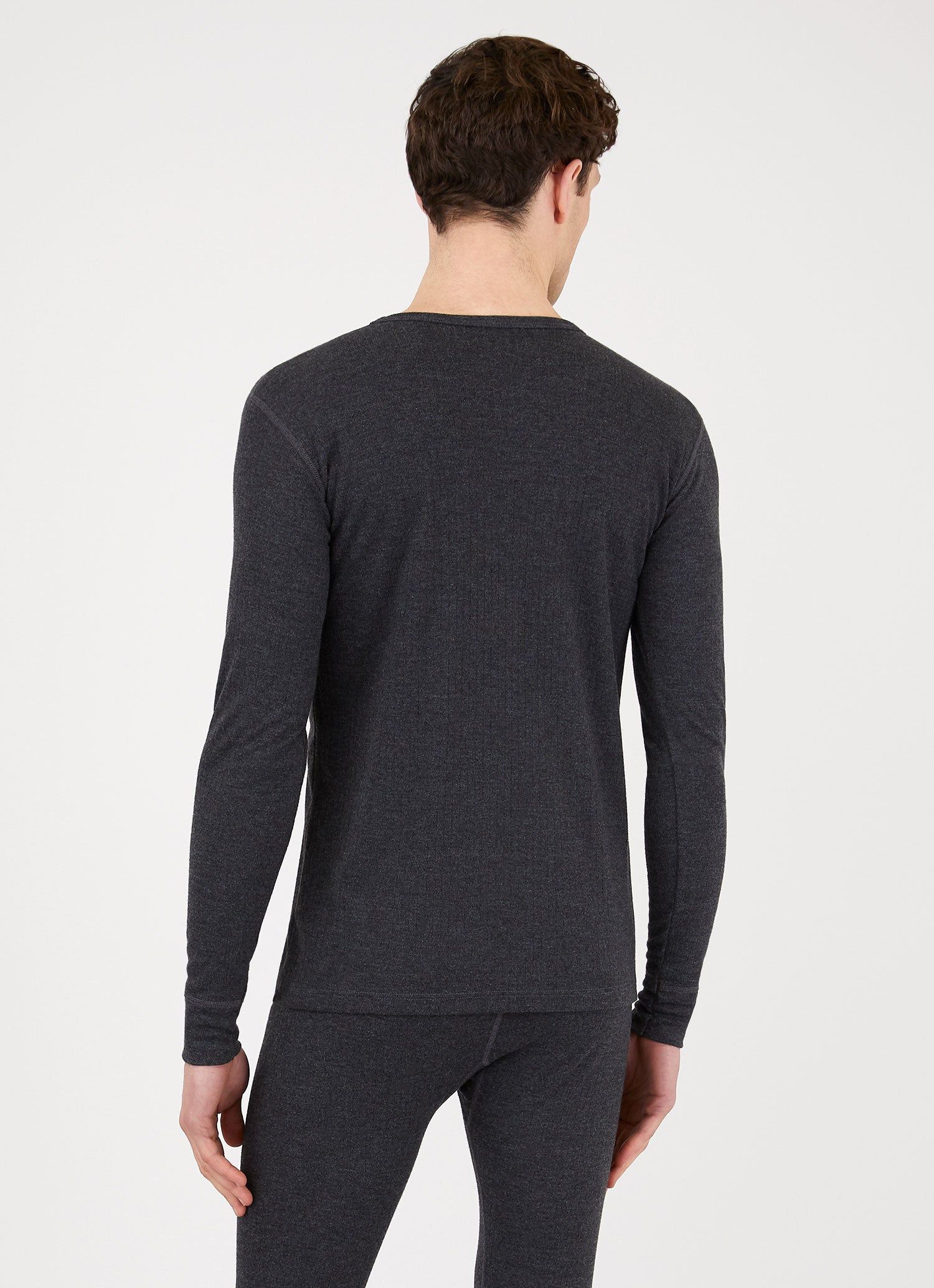 Men's Viloft Thermal T-shirt in Charcoal sold by Sunspel product image thumbnail 3