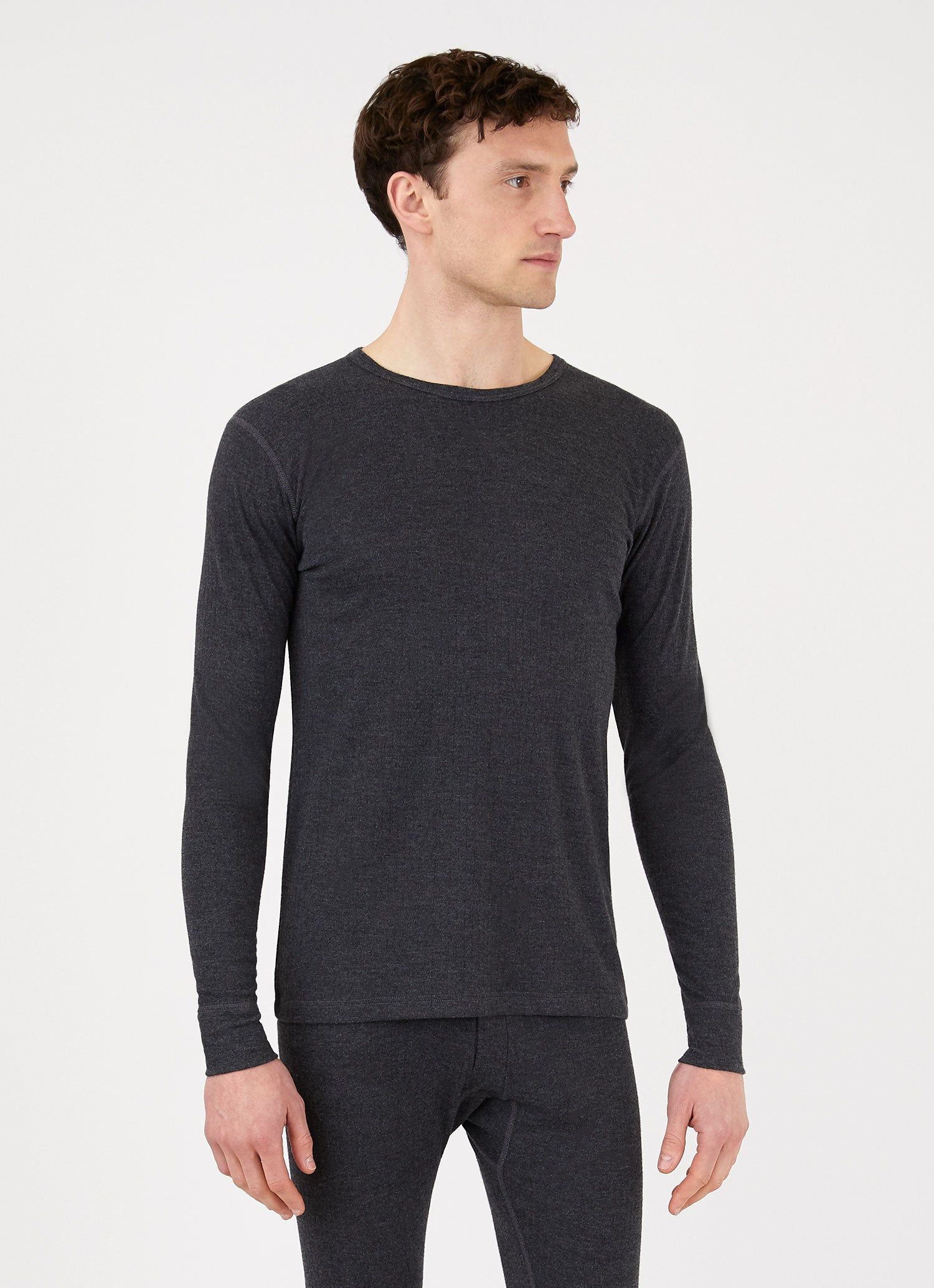 Men's Viloft Thermal T-shirt in Charcoal sold by Sunspel product image thumbnail 2