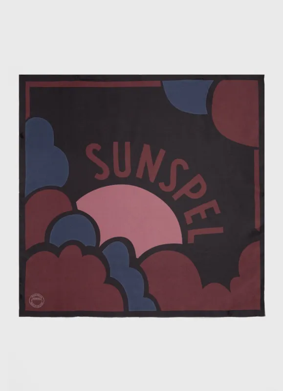 Women's Silk Scarf in Coffee Archive Print sold by Sunspel