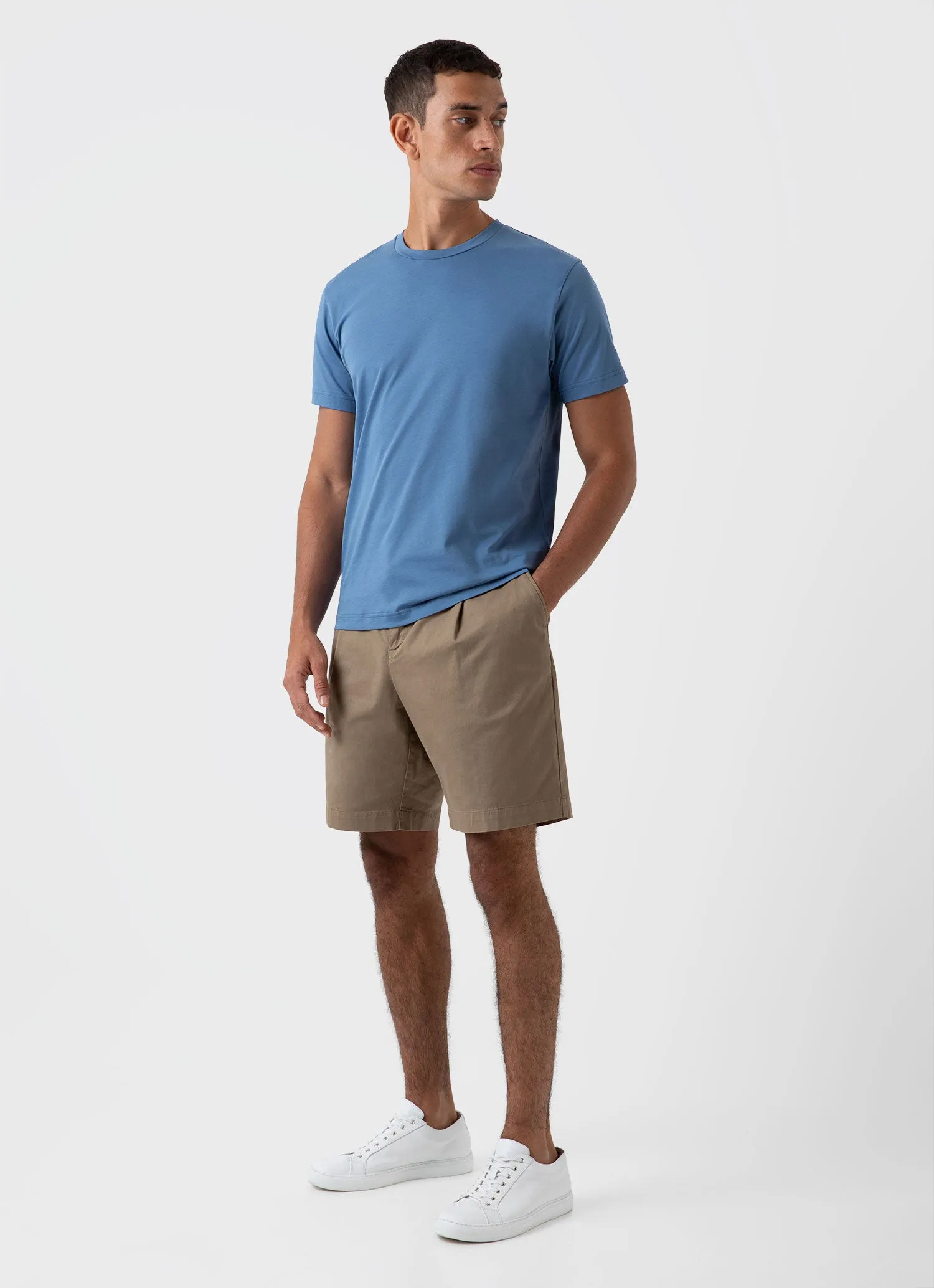 Men's Pleated Twill Short in Dark Stone sold by Sunspel product image thumbnail 2