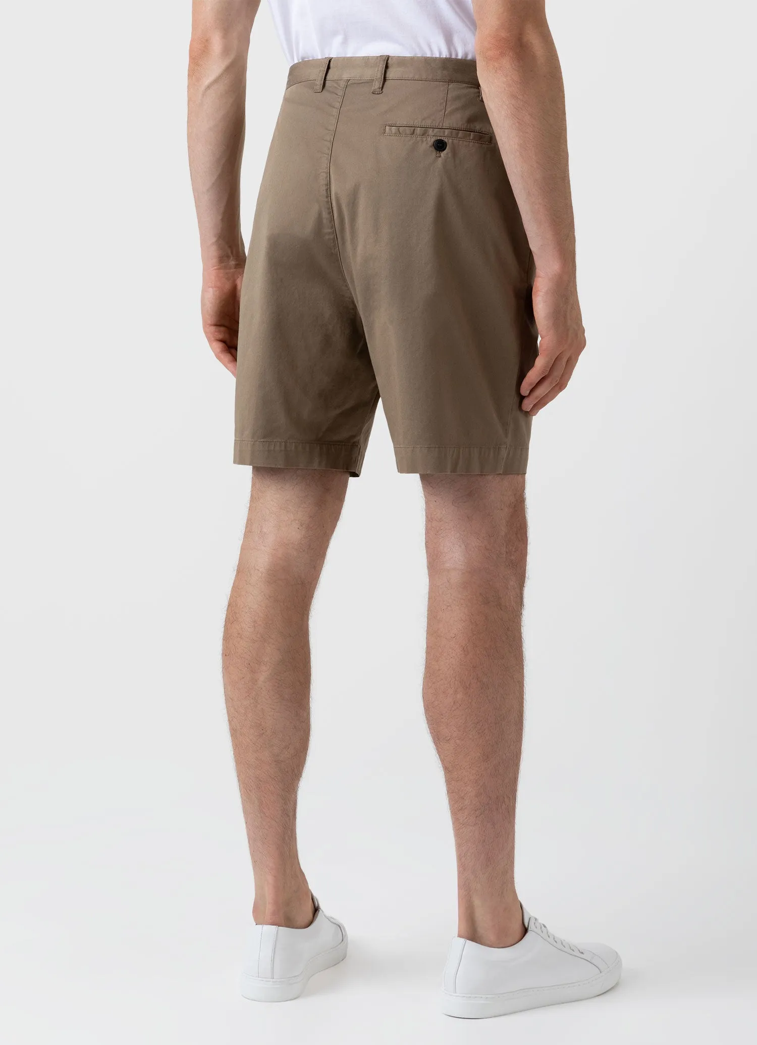 Men's Pleated Twill Short in Dark Stone sold by Sunspel product image thumbnail 4
