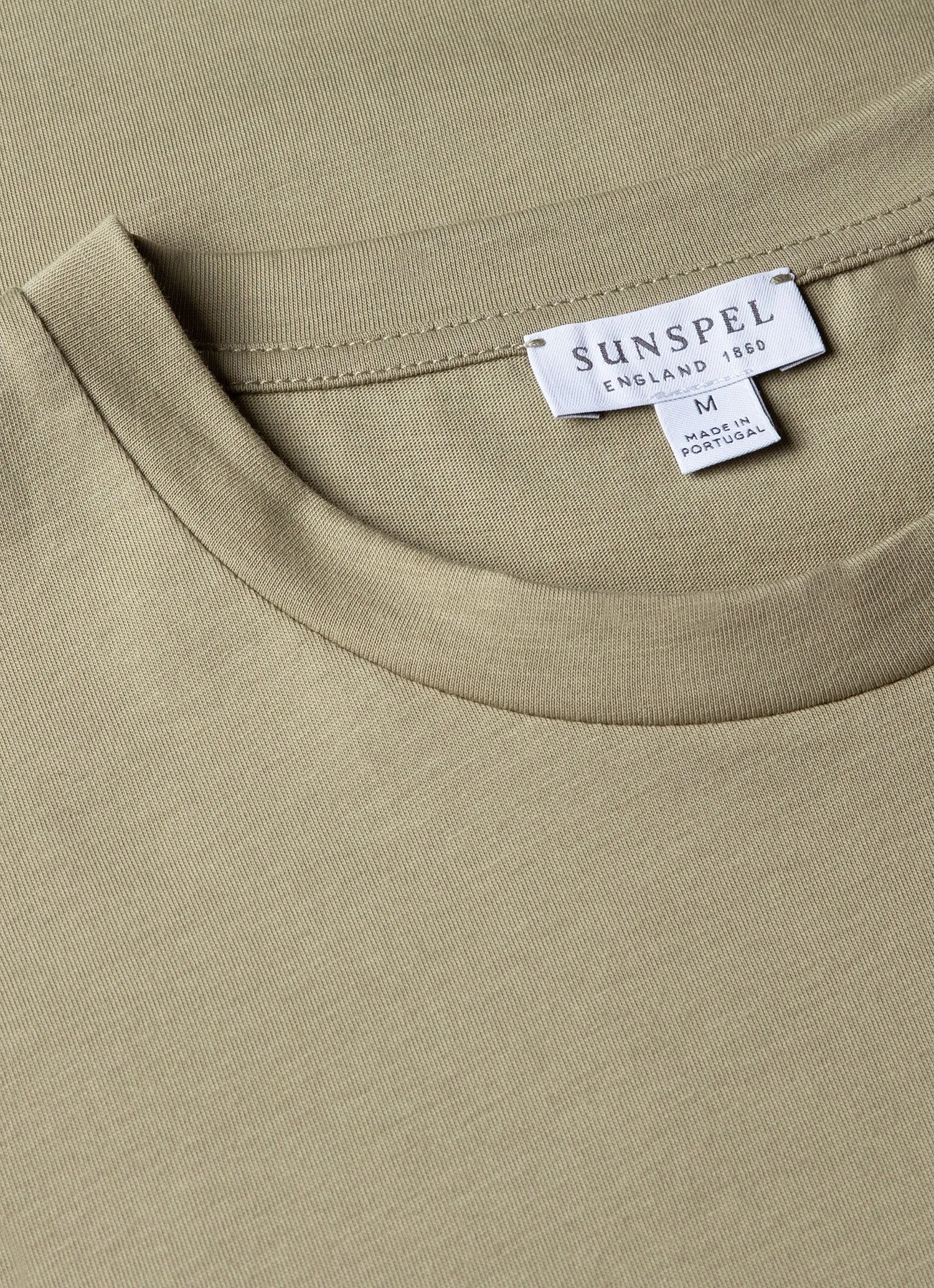 Men's Riviera Midweight T-shirt in Pale Khaki sold by Sunspel product image thumbnail 4