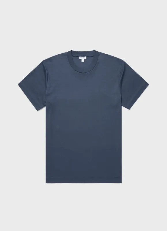 Men's Relaxed Fit Heavyweight T-shirt in Slate Blue sold by Sunspel