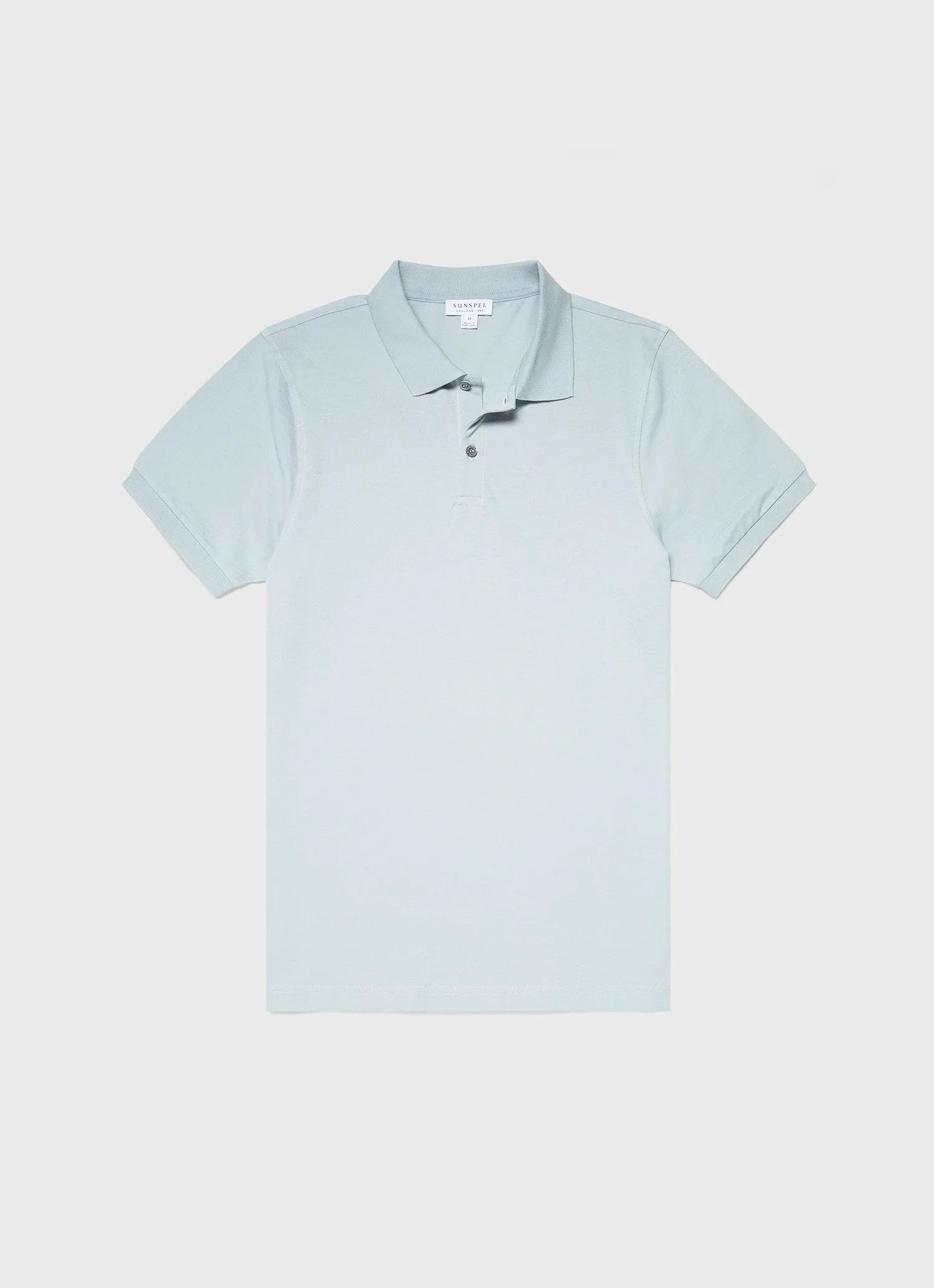 Men's Piqué Polo Shirt in Blue Sage sold by Sunspel