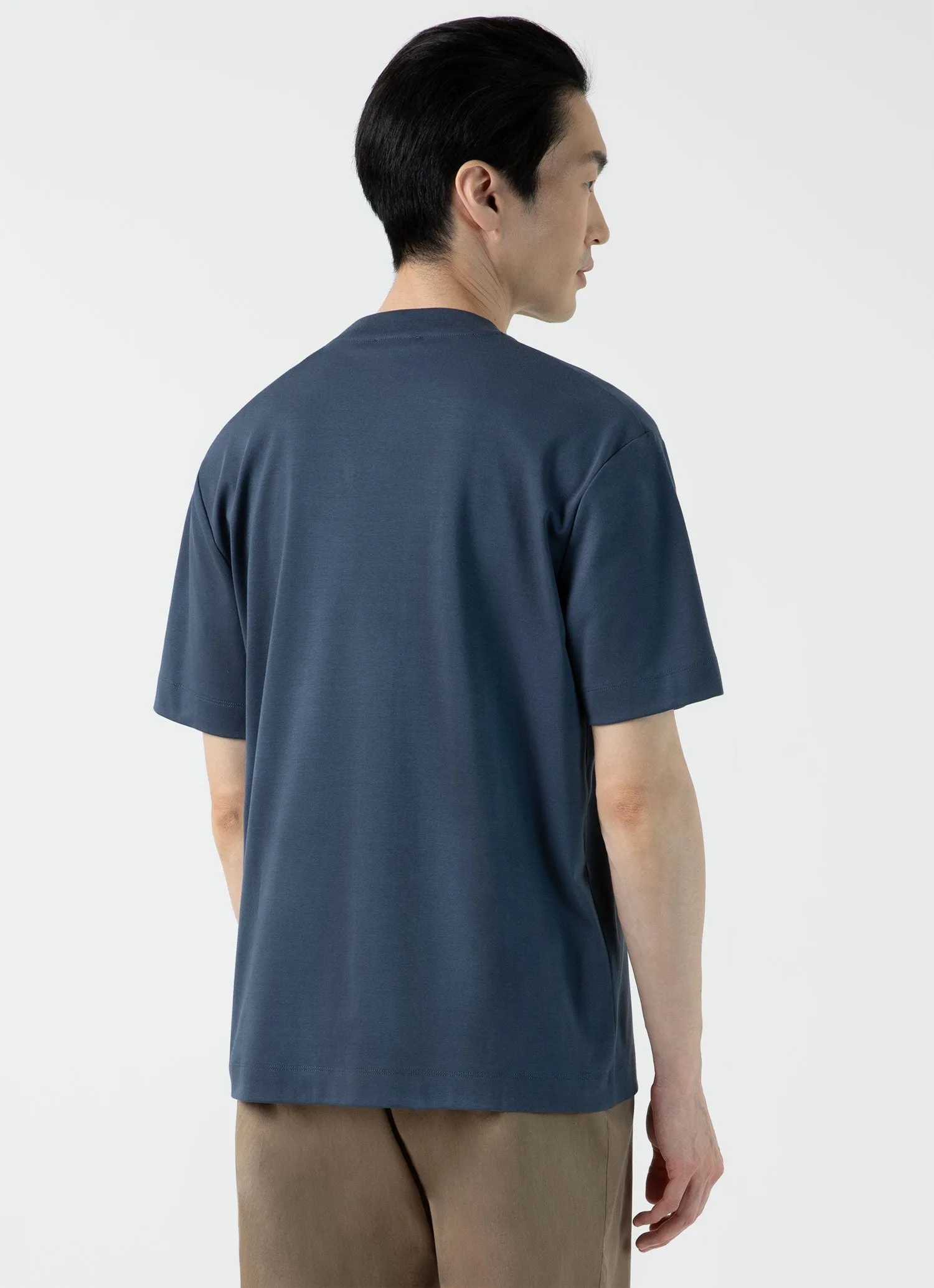 Men's Relaxed Fit Heavyweight T-shirt in Slate Blue sold by Sunspel product image thumbnail 5