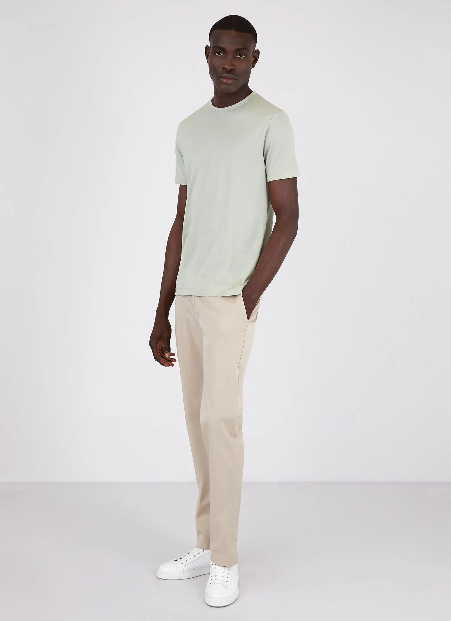 Men's Classic T-shirt in Pistachio sold by Sunspel product image thumbnail 3