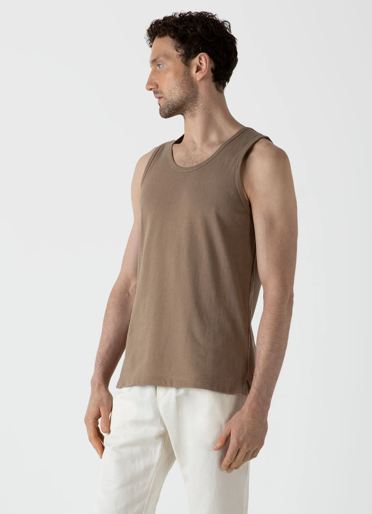Men's Mr Porter Tank in Oat sold by Sunspel product image thumbnail 2