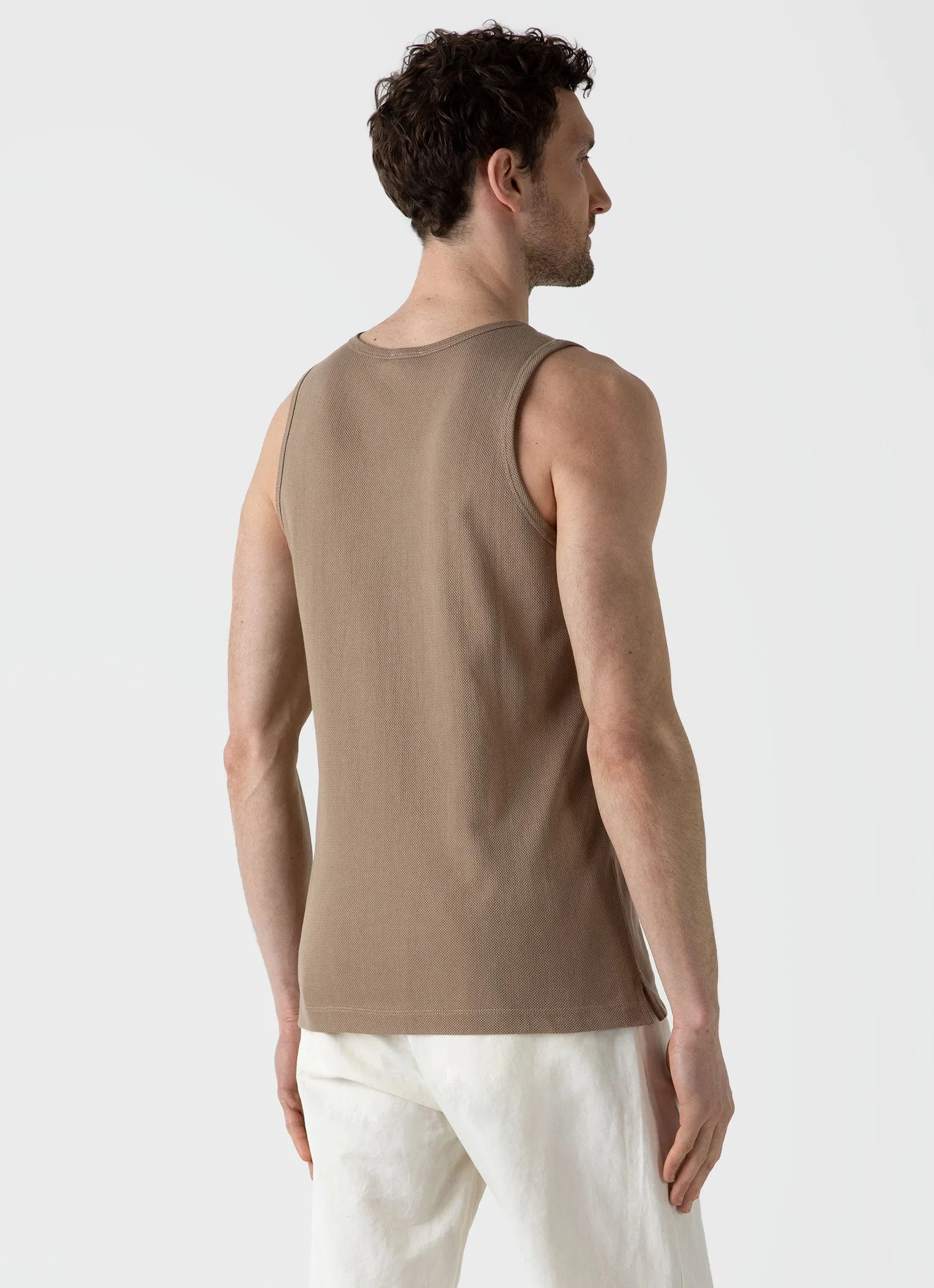 Men's Mr Porter Tank in Oat sold by Sunspel product image thumbnail 4