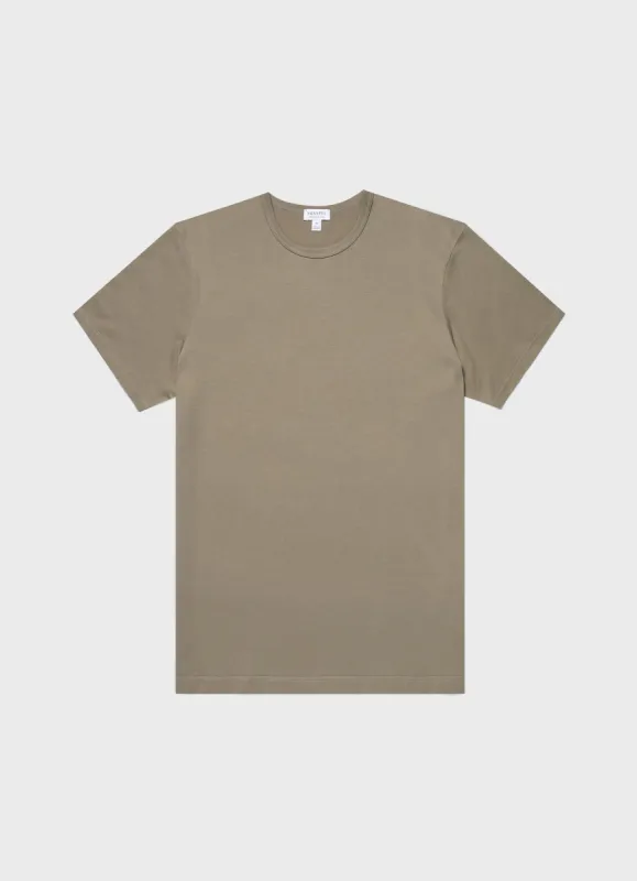 Men's Classic T-shirt in Dark Stone sold by Sunspel