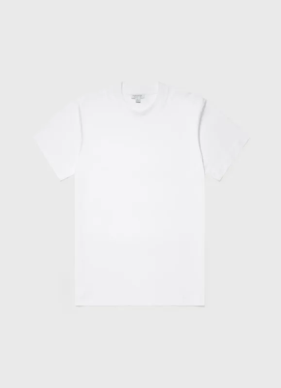 Men's Brushed Cotton T-shirt in White sold by Sunspel