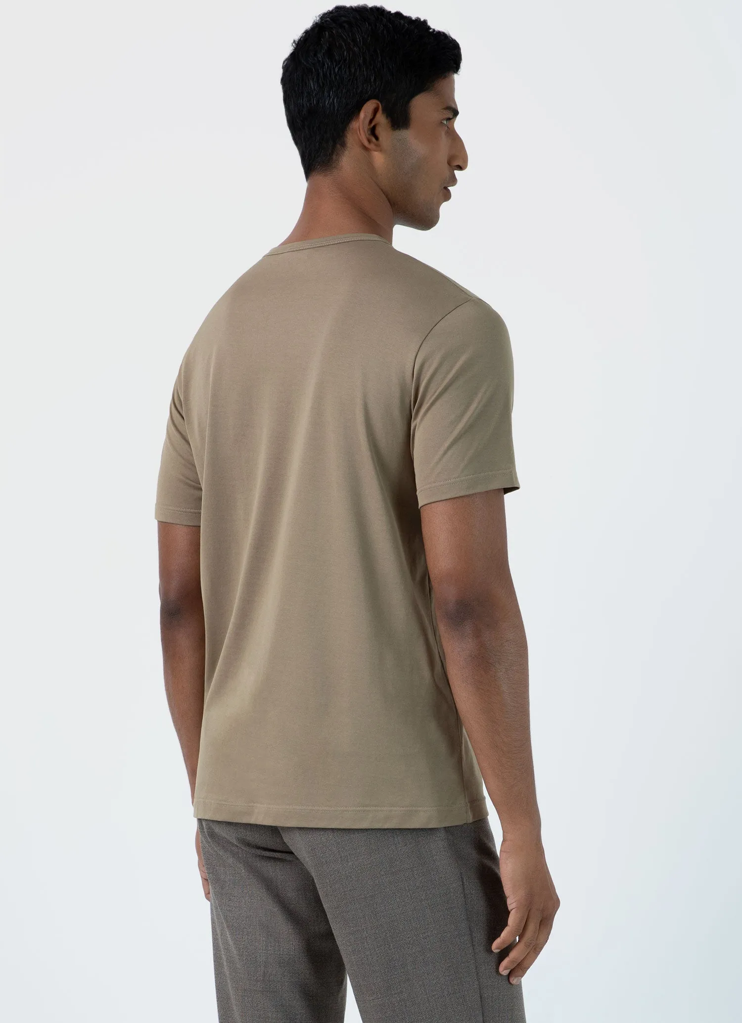 Men's Classic T-shirt in Dark Stone sold by Sunspel product image thumbnail 5