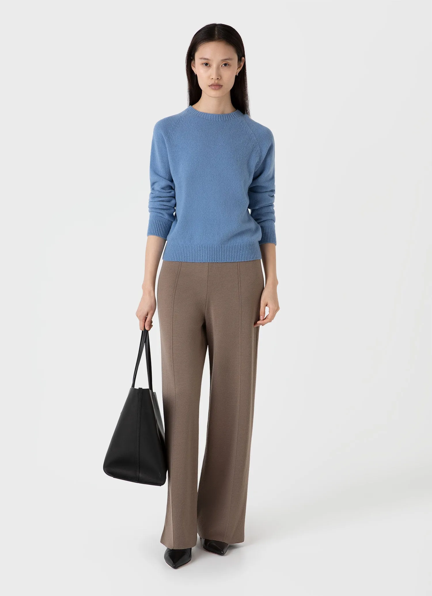 Women's Lambswool Crew Neck Jumper in Cornflower sold by Sunspel product image thumbnail 2