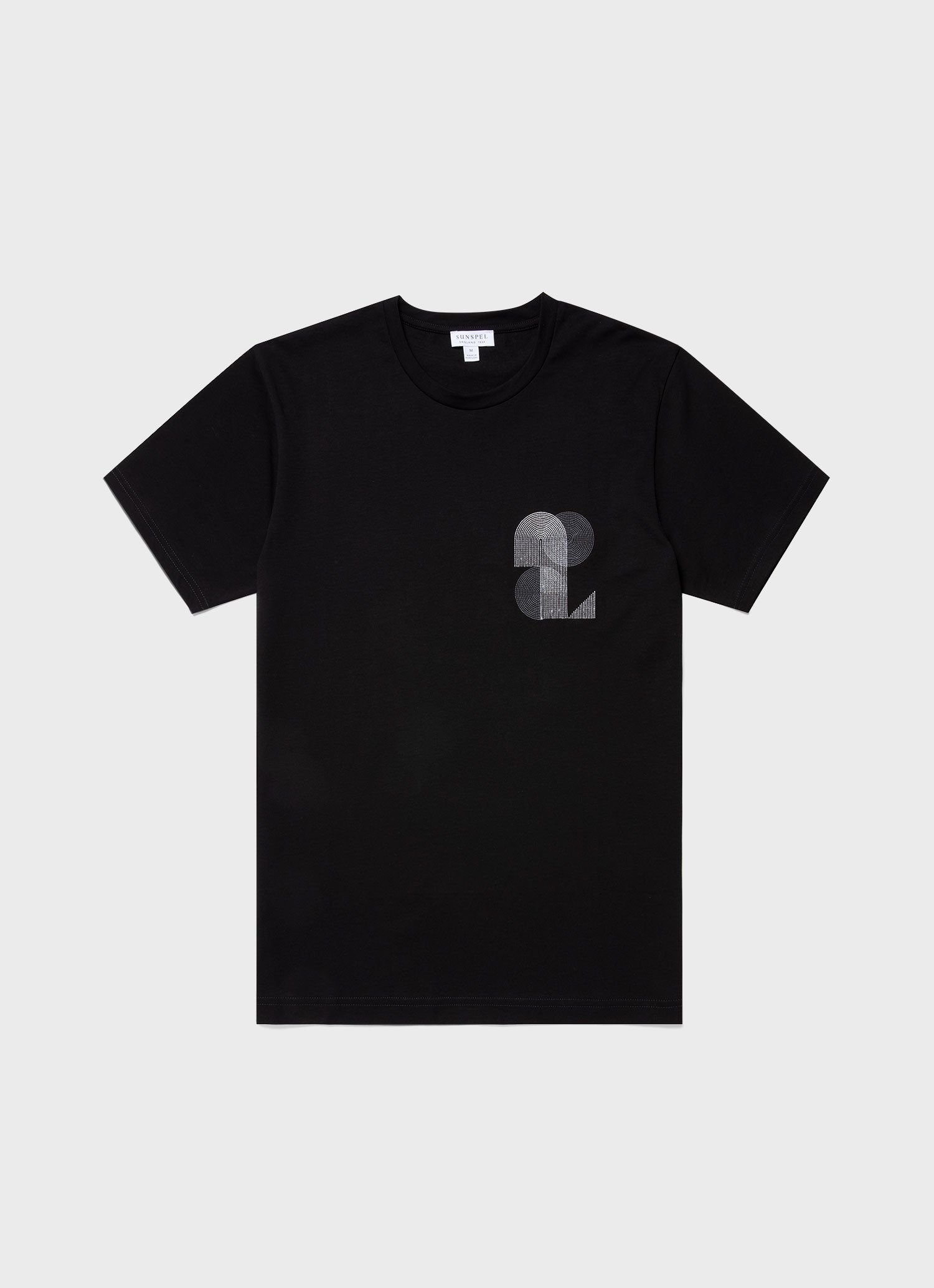 Men's Craig Ward Embroidered T-shirt in Black sold by Sunspel