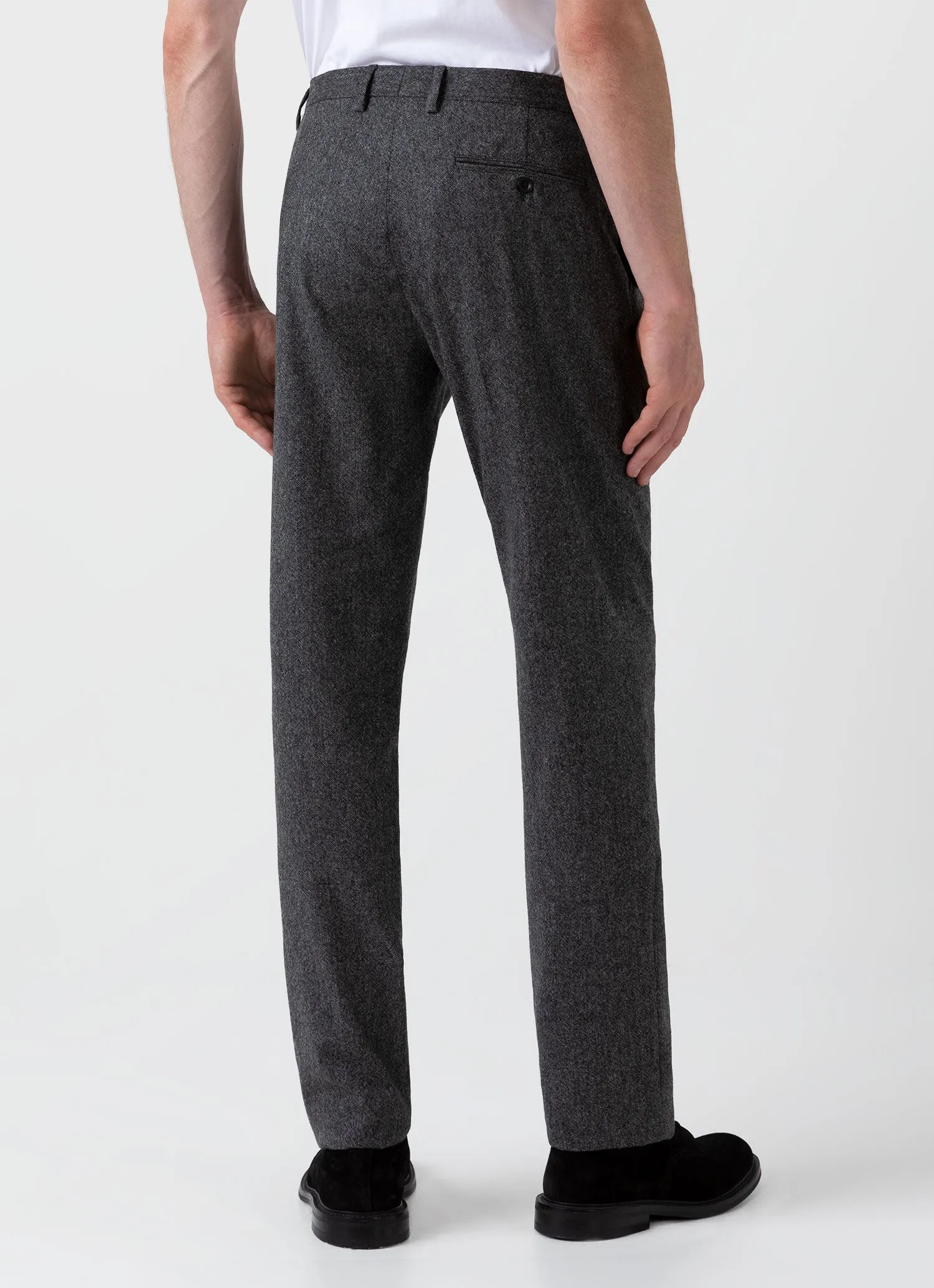 Men's Donegal Wool Trouser in Mid Grey Melange sold by Sunspel product image thumbnail 4