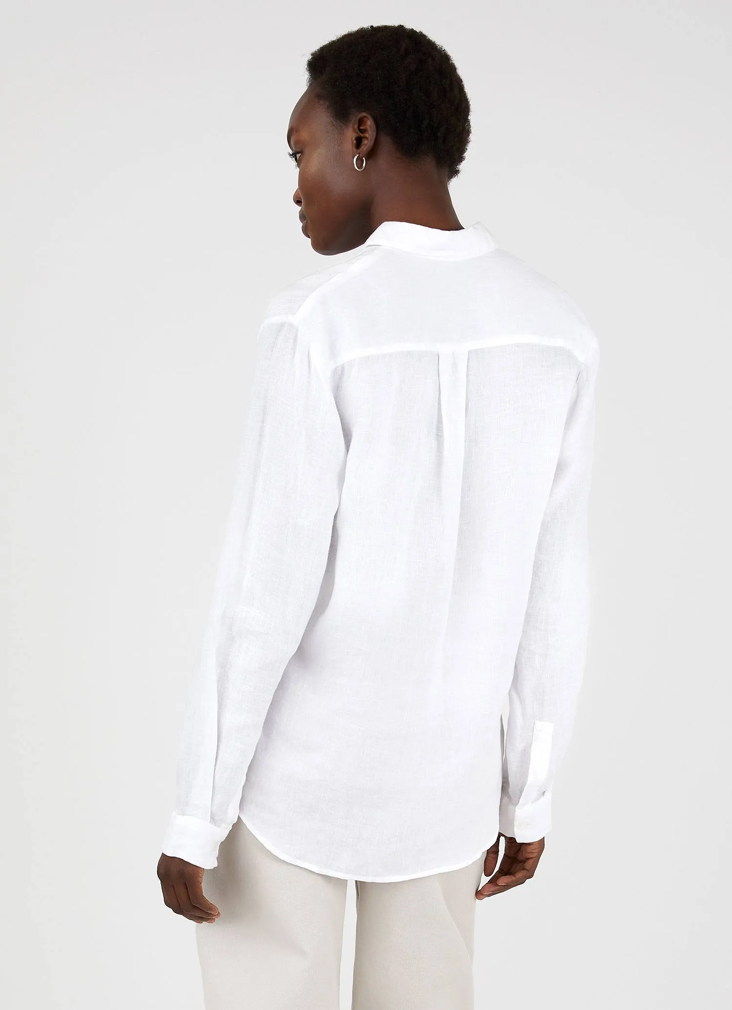 Women's Linen Shirt in White sold by Sunspel product image thumbnail 3
