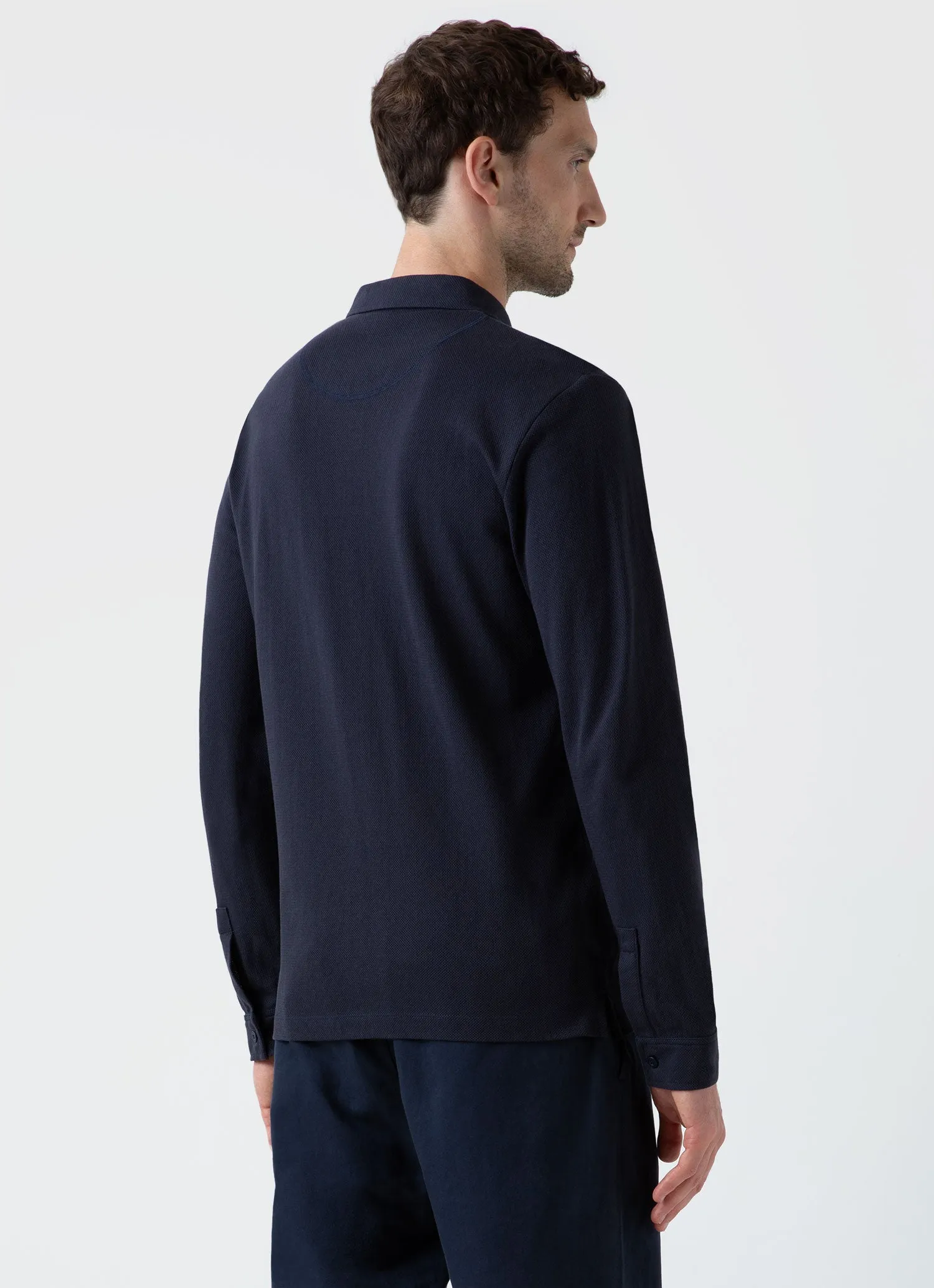 Men's Riviera Shirt in Navy sold by Sunspel product image thumbnail 5