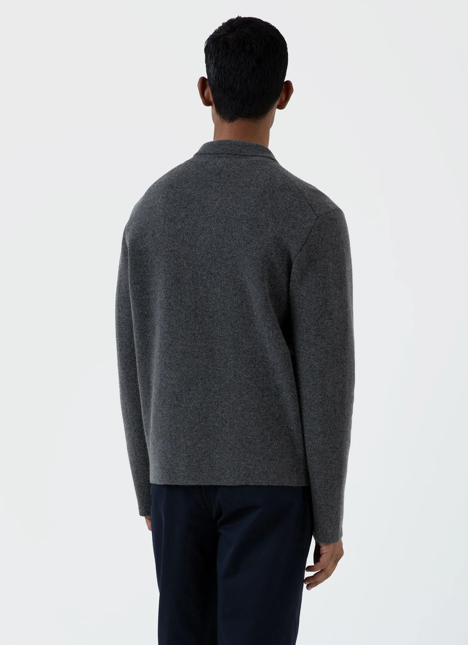 Men's Double Faced Jacket in Charcoal Melange sold by Sunspel product image thumbnail 5