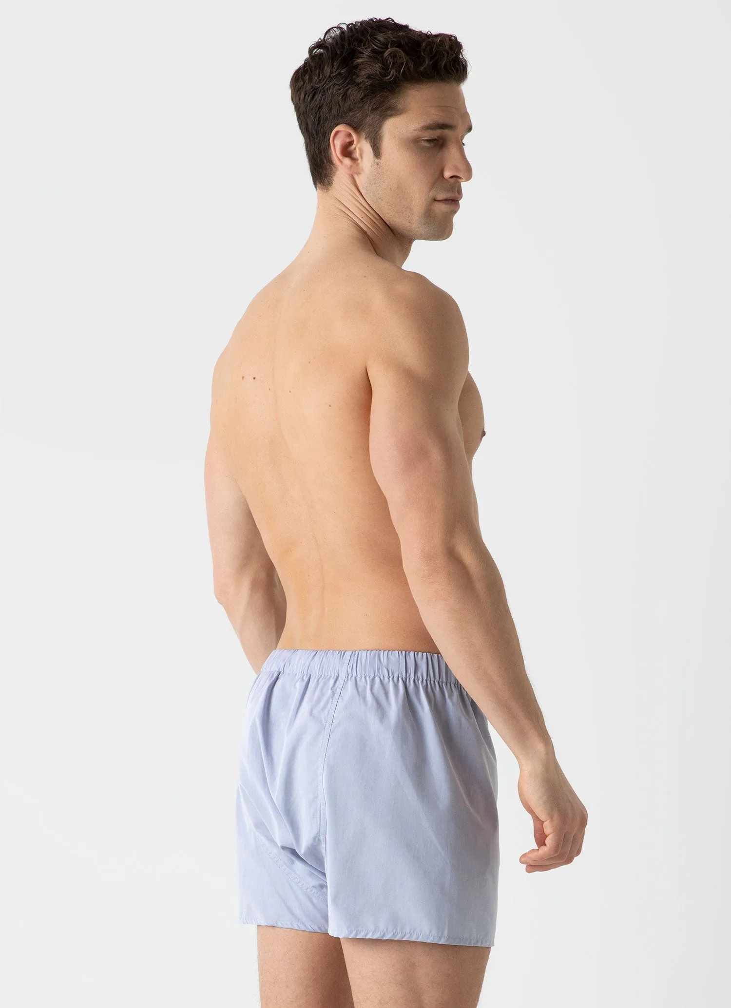 Men's Sea Island Cotton Boxer Short in Light Blue sold by Sunspel product image thumbnail 3