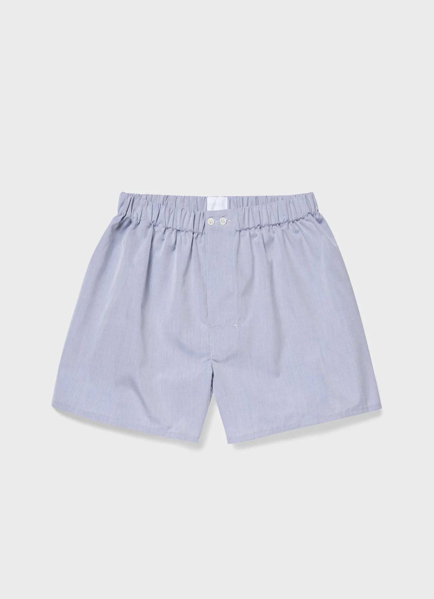 Men's Sea Island Cotton Boxer Short in Light Blue sold by Sunspel