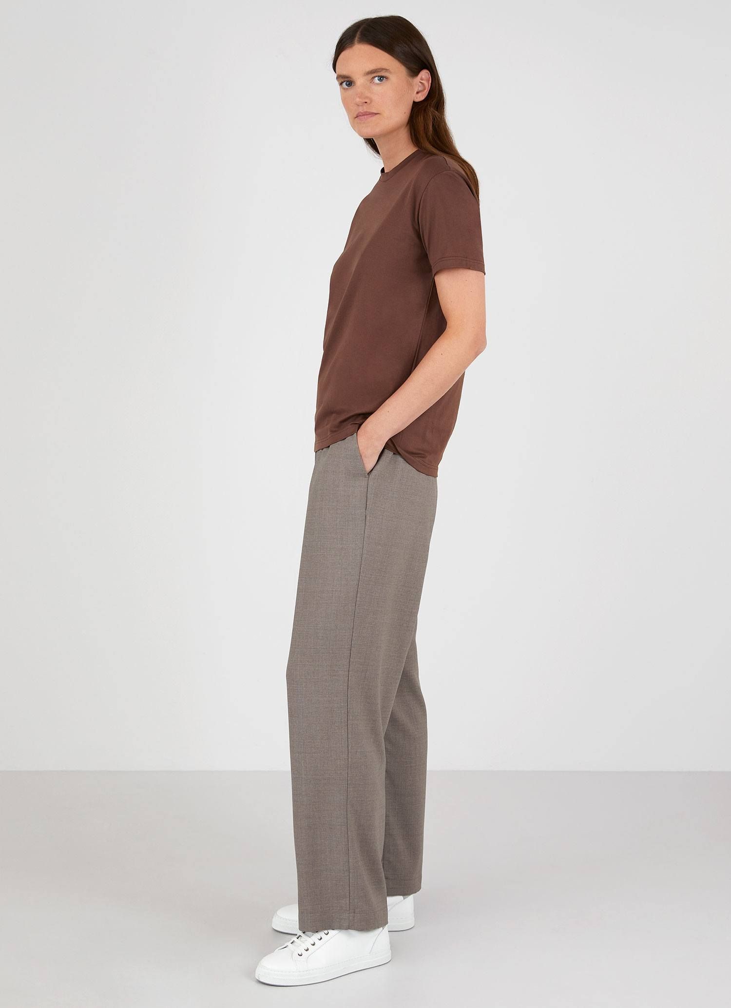 Women's Boy Fit T-shirt in Cocoa sold by Sunspel