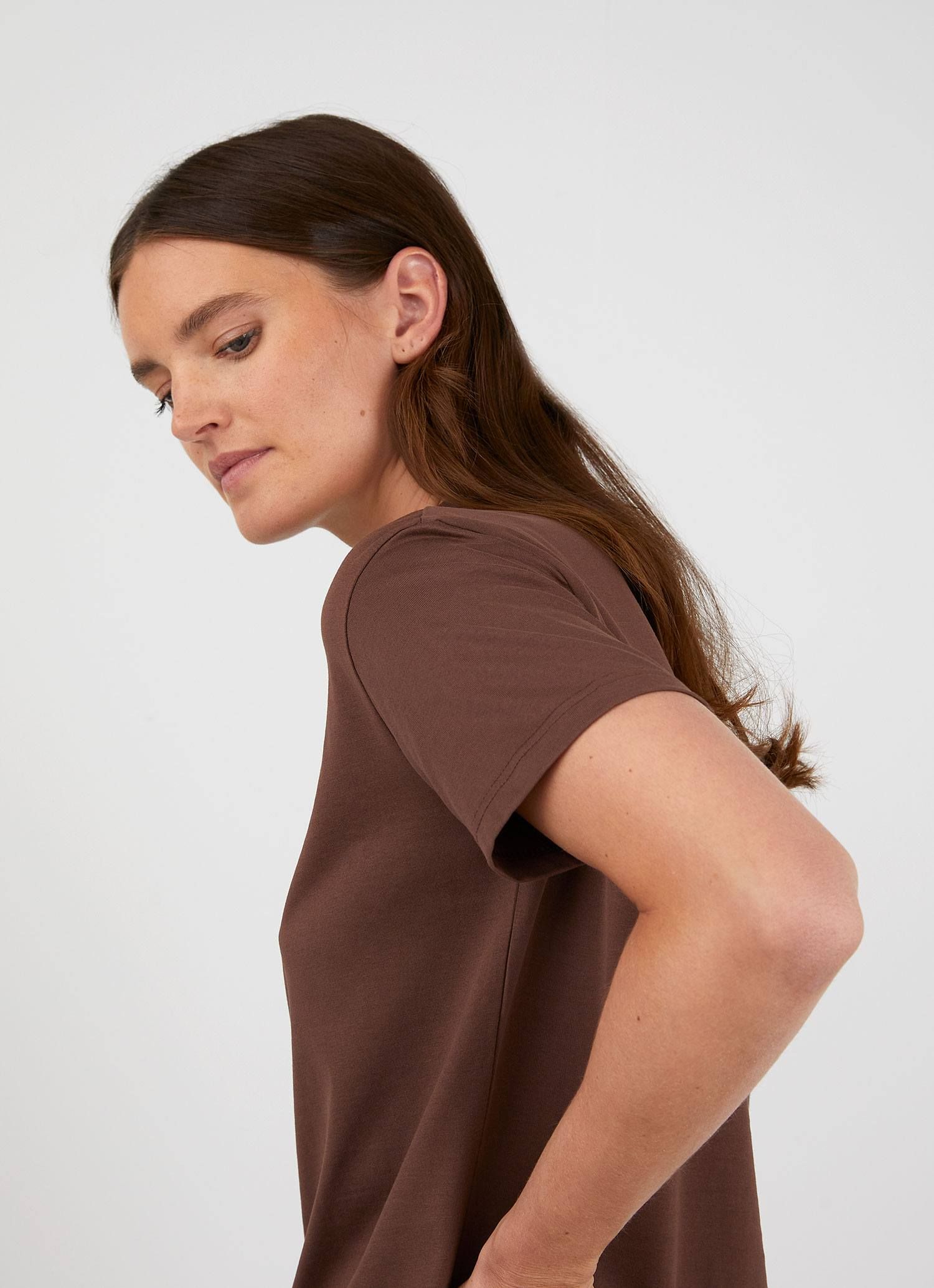 Women's Boy Fit T-shirt in Cocoa sold by Sunspel product image thumbnail 4