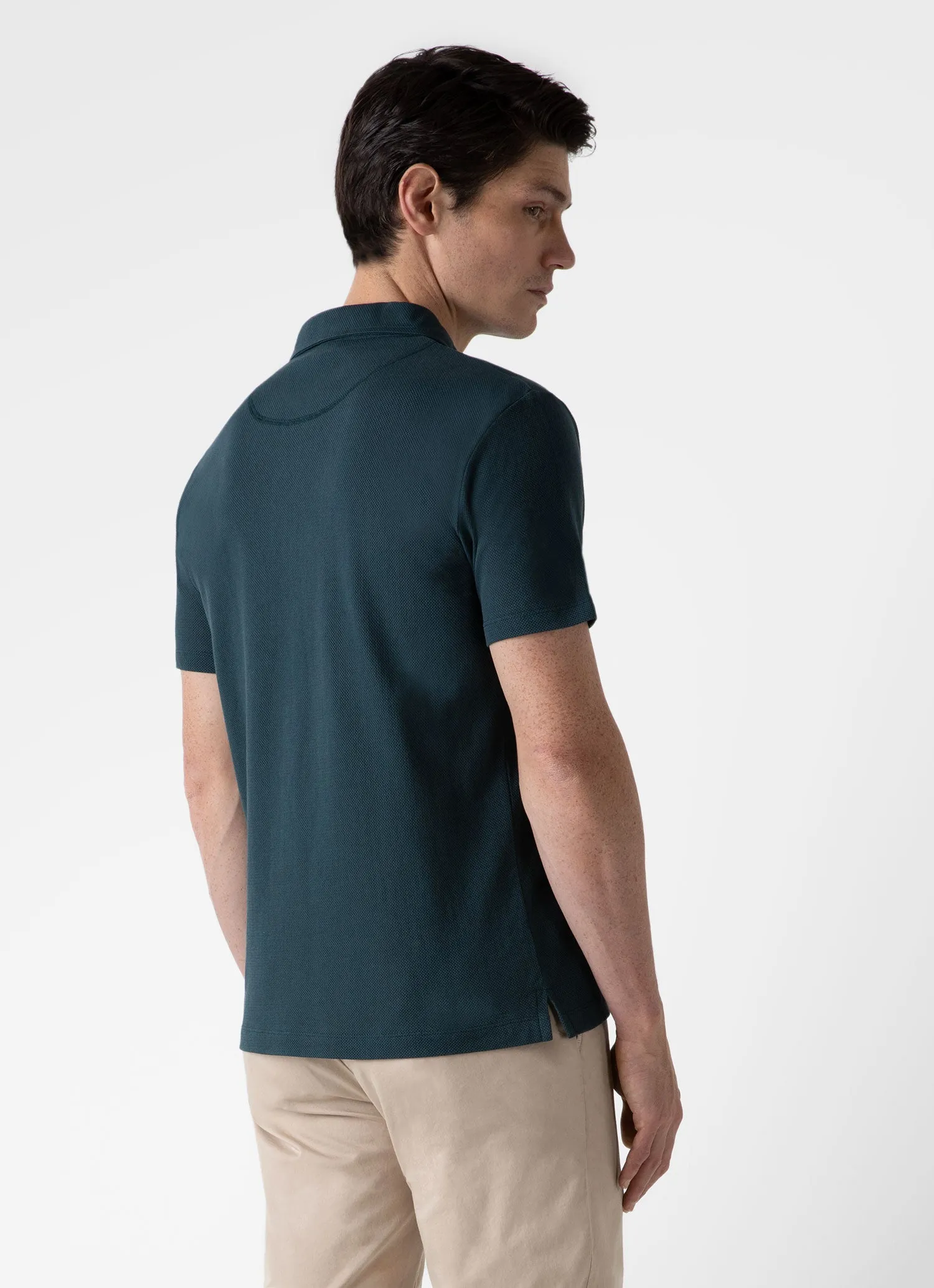 Men's Riviera Polo Shirt in Peacock sold by Sunspel product image thumbnail 5