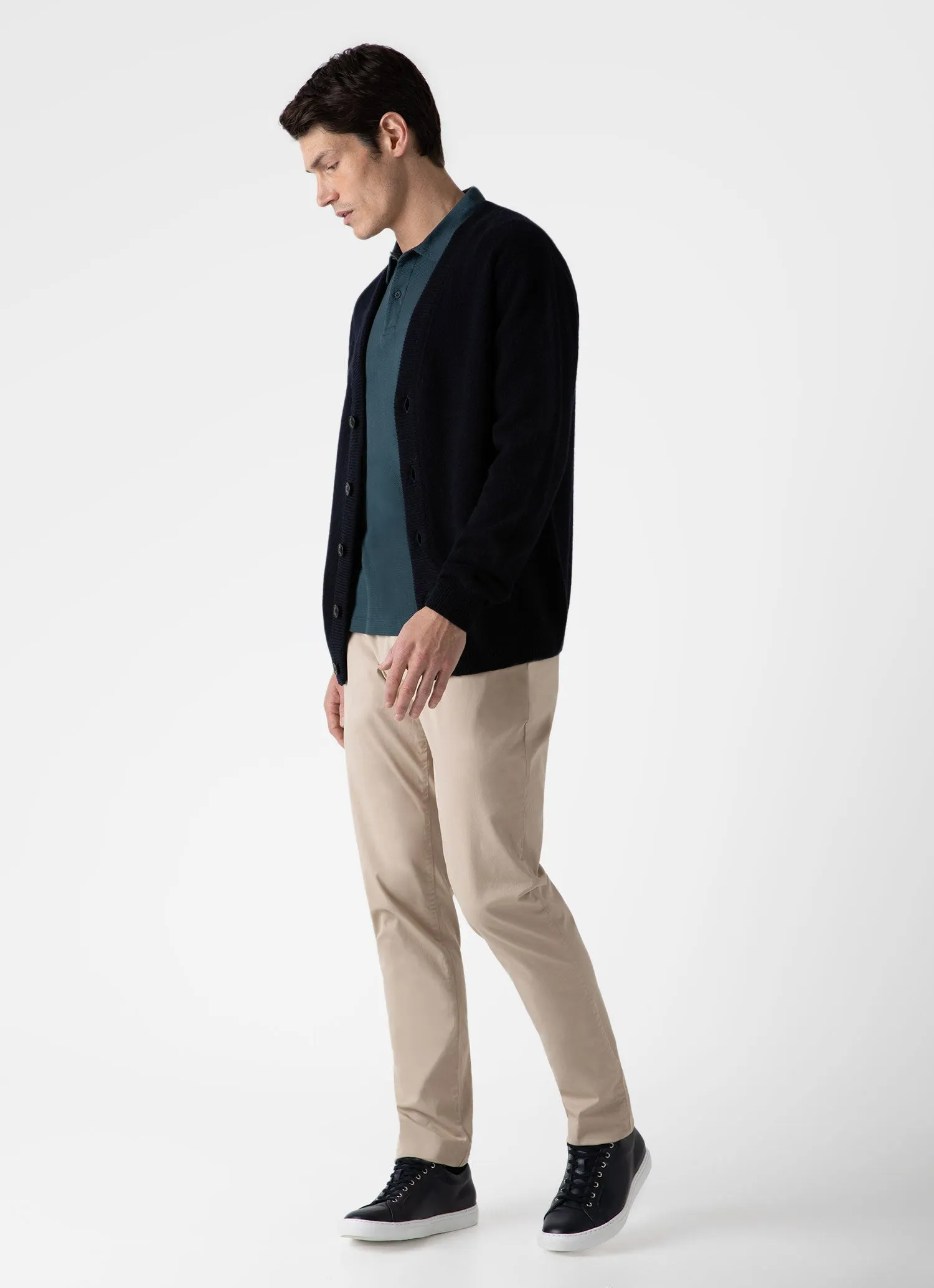 Men's Riviera Polo Shirt in Peacock sold by Sunspel product image thumbnail 3