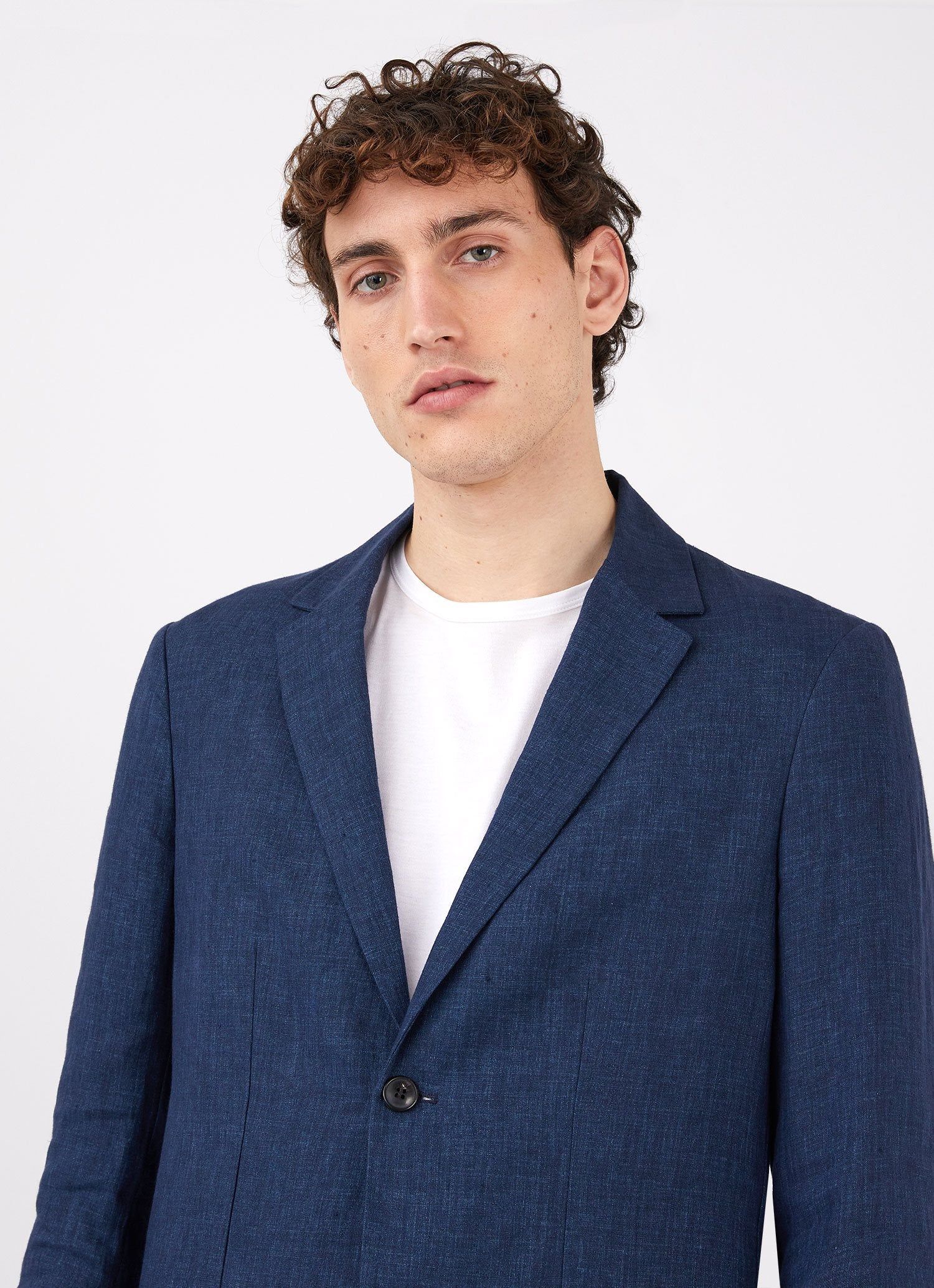Men's Linen Blazer in Navy sold by Sunspel product image thumbnail 5