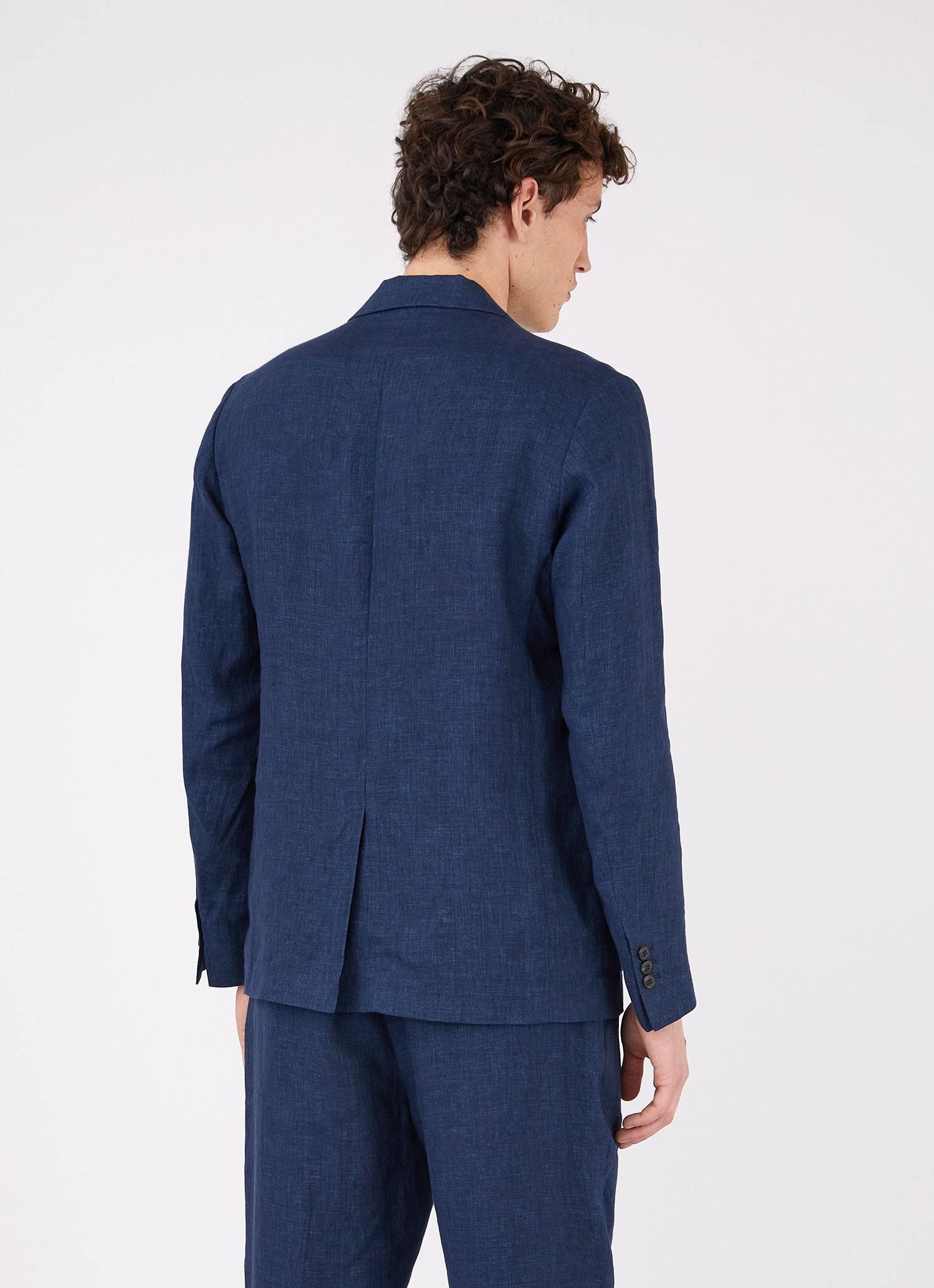 Men's Linen Blazer in Navy sold by Sunspel product image thumbnail 4