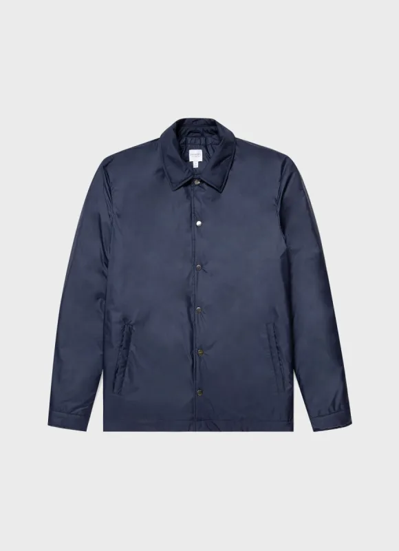 Men's Insulated Coach Jacket in Navy sold by Sunspel