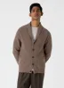 Men's Shawl Neck Cardigan in Sandstone sold by Sunspel