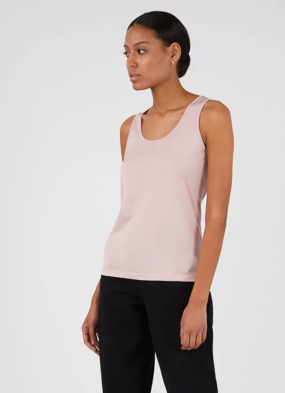 Women's Classic Vest in Shell Pink sold by Sunspel