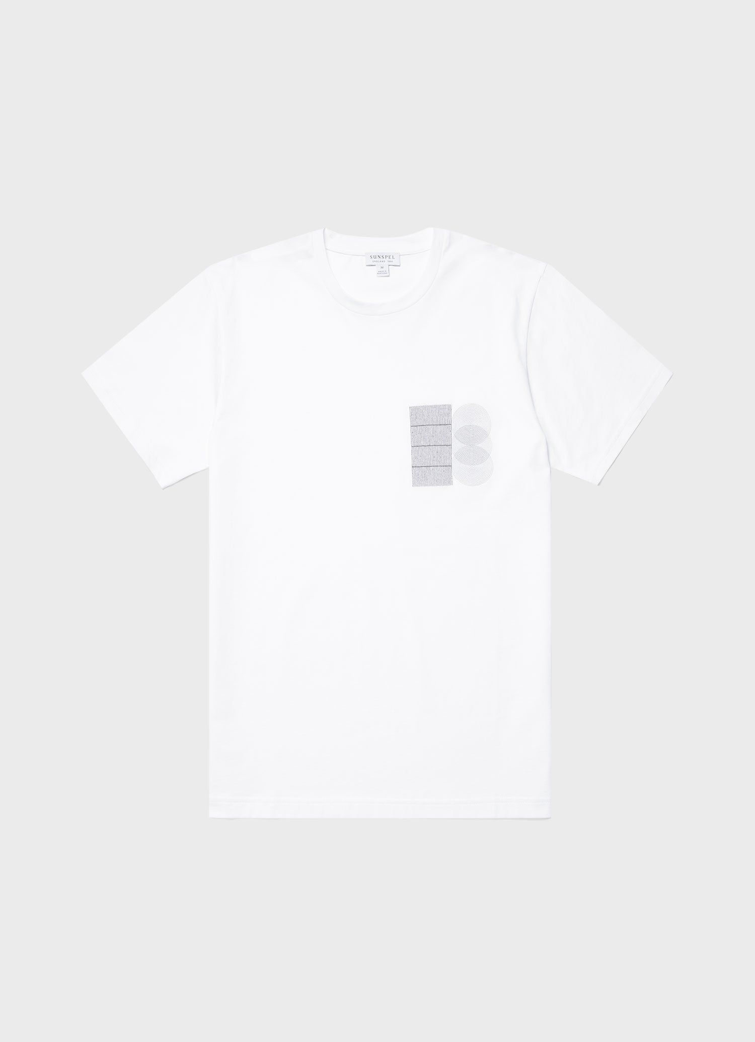 Men's Craig Ward Embroidered T-shirt in White sold by Sunspel