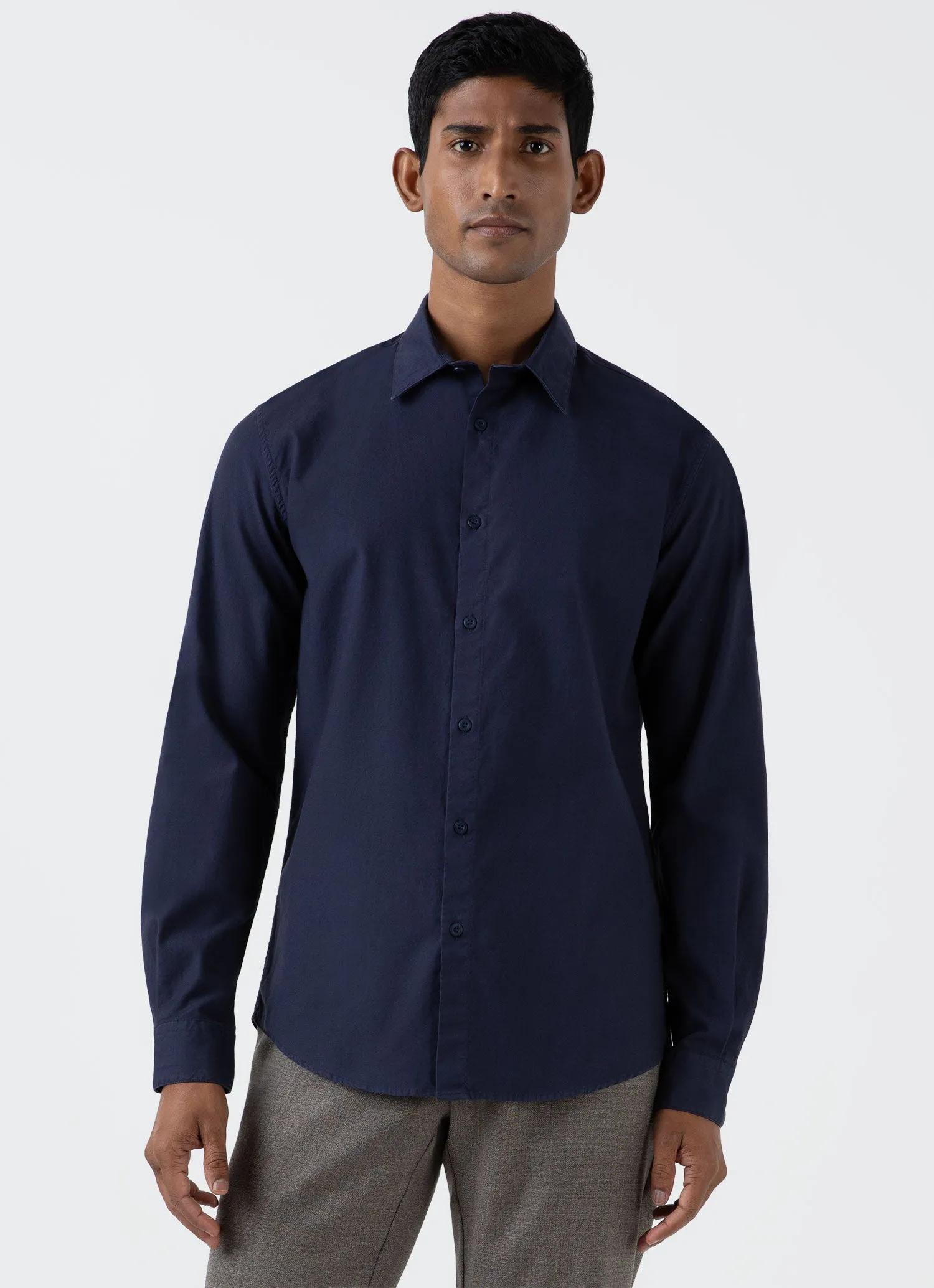 Men's Oxford Shirt in Navy sold by Sunspel product image thumbnail 2