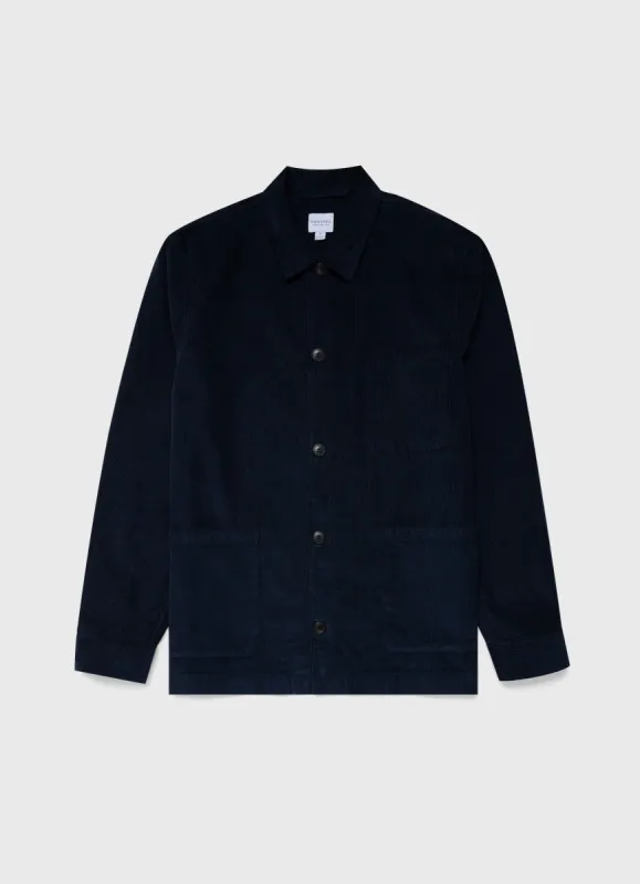 Men's Corduroy Twin Pocket Jacket in Navy sold by Sunspel