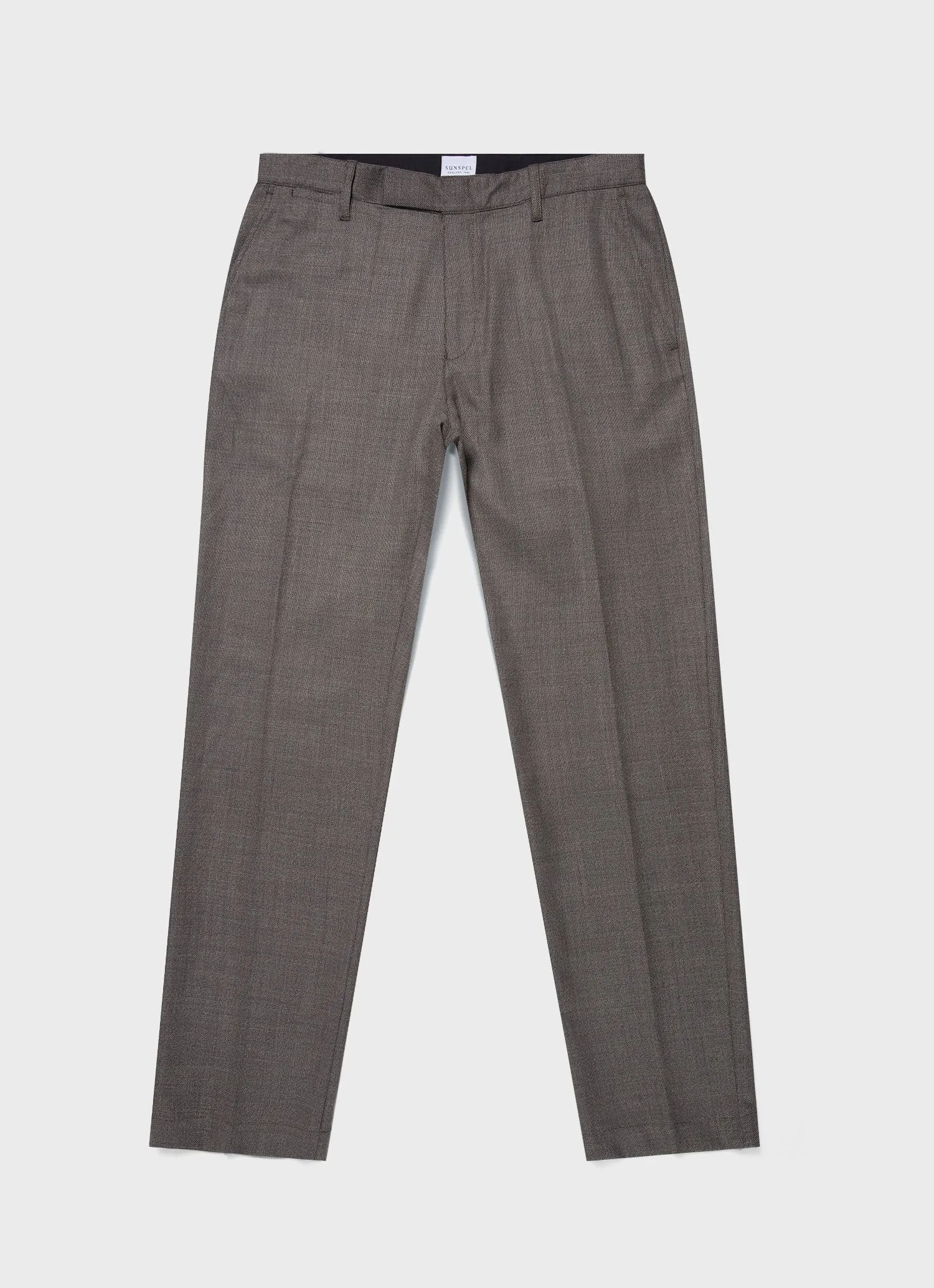 Men's Travel Wool Two-Piece Suit in Dark Stone Melange sold by Sunspel product image thumbnail 5