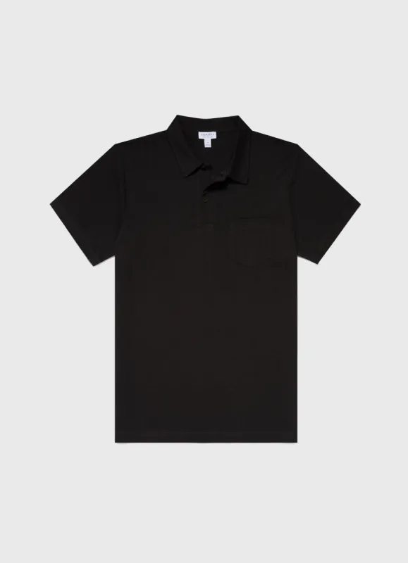 Men's Riviera Polo Shirt in Coffee sold by Sunspel