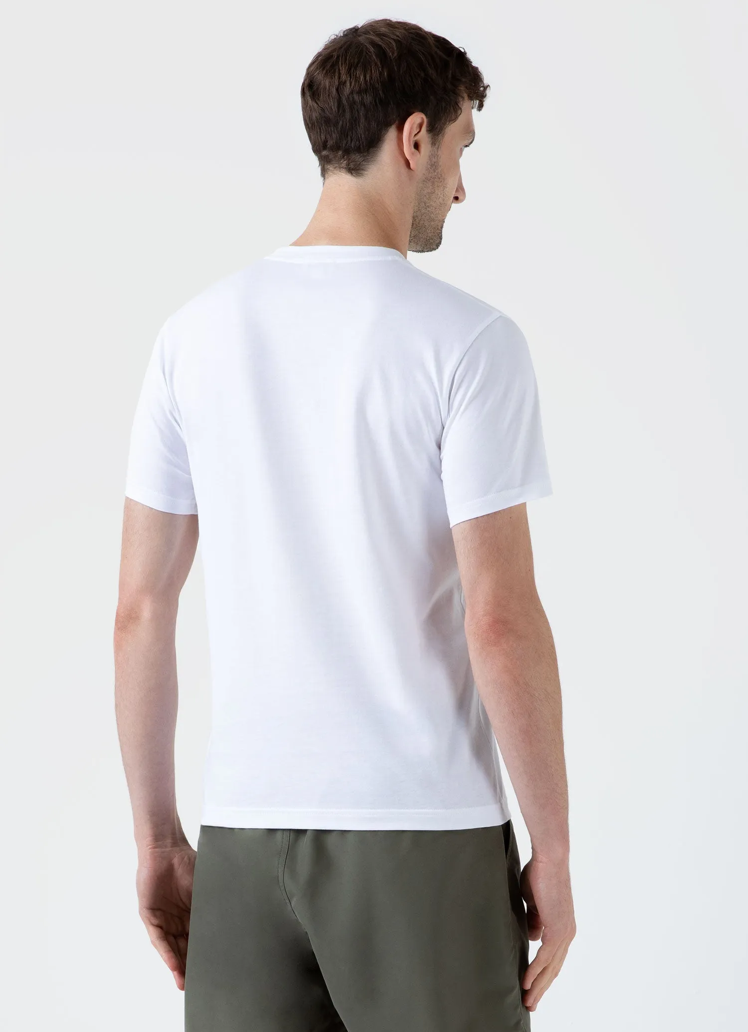 Men's Flower Print T-shirt in White sold by Sunspel product image thumbnail 5