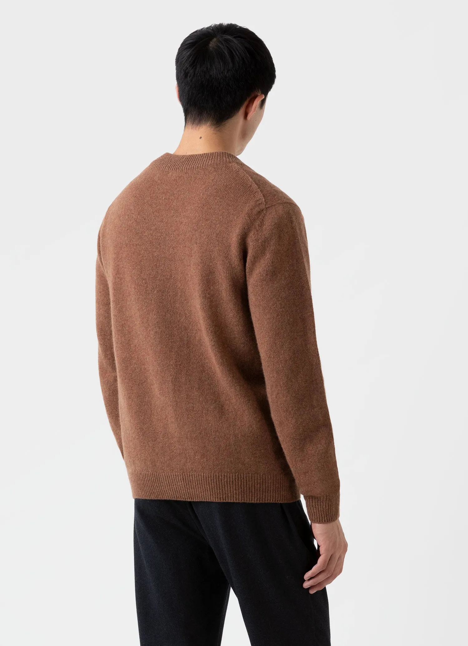 Men's Lambswool Cardigan in Pecan sold by Sunspel product image thumbnail 4