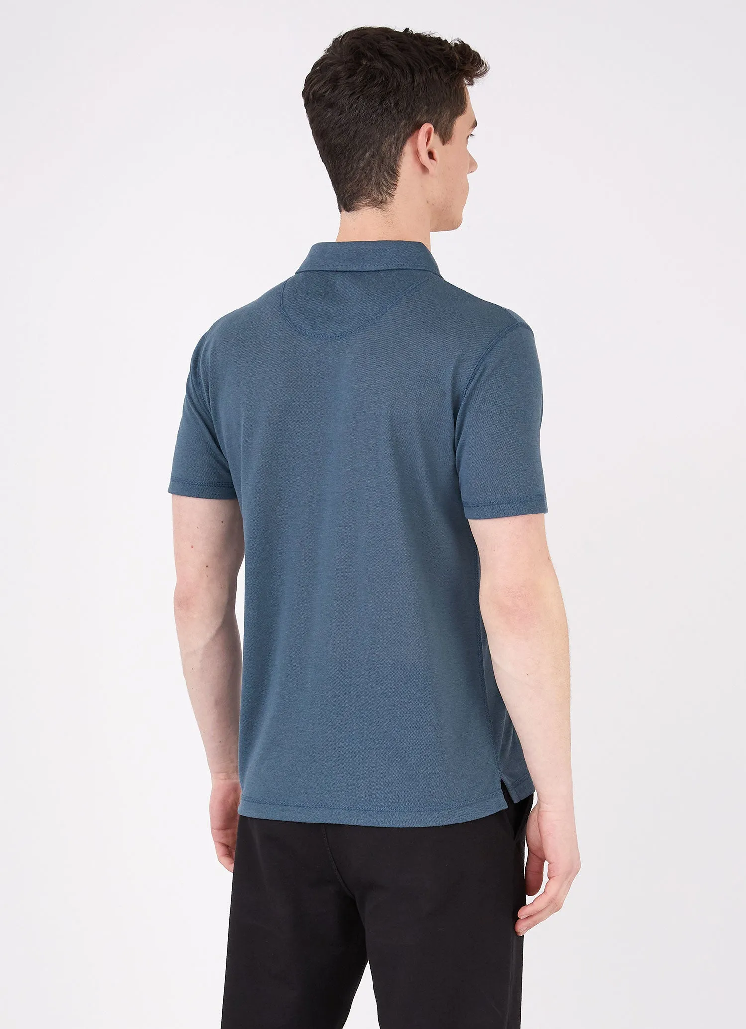 Men's DriRelease Active Polo Shirt in Dark Petrol sold by Sunspel product image thumbnail 4