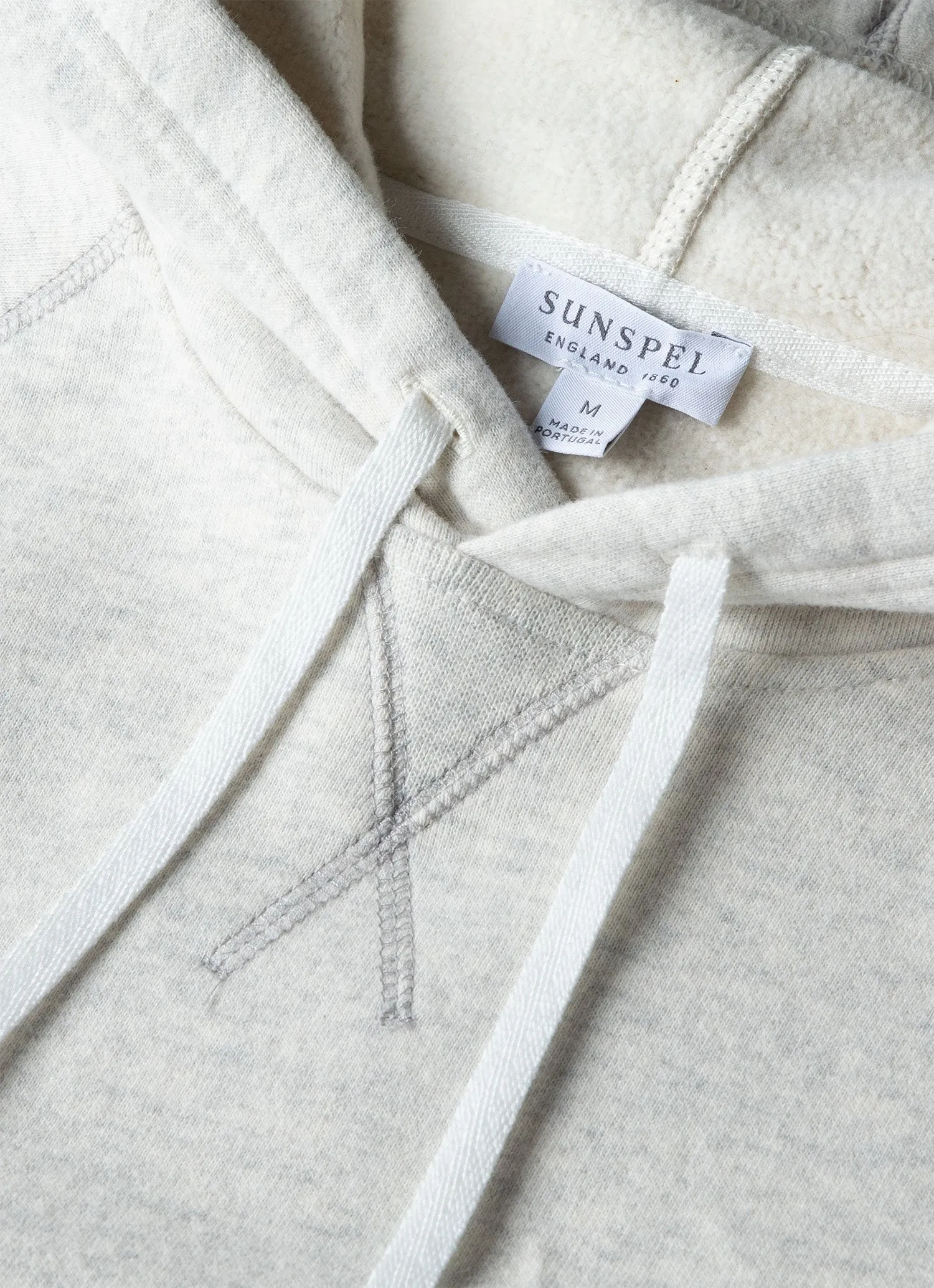 Men's Fleeceback Hoodie in Archive White Melange sold by Sunspel product image thumbnail 4