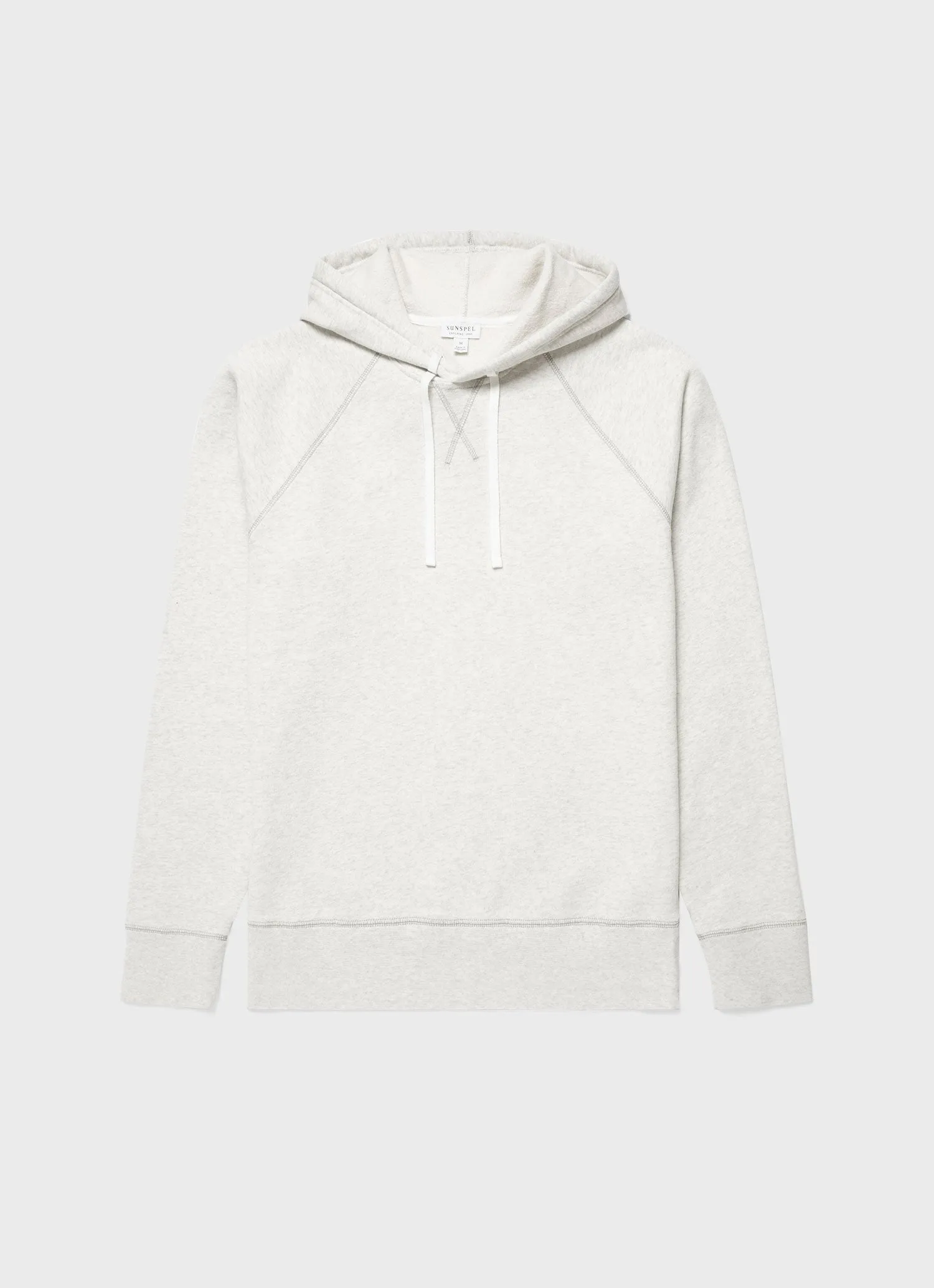 Men's Fleeceback Hoodie in Archive White Melange sold by Sunspel