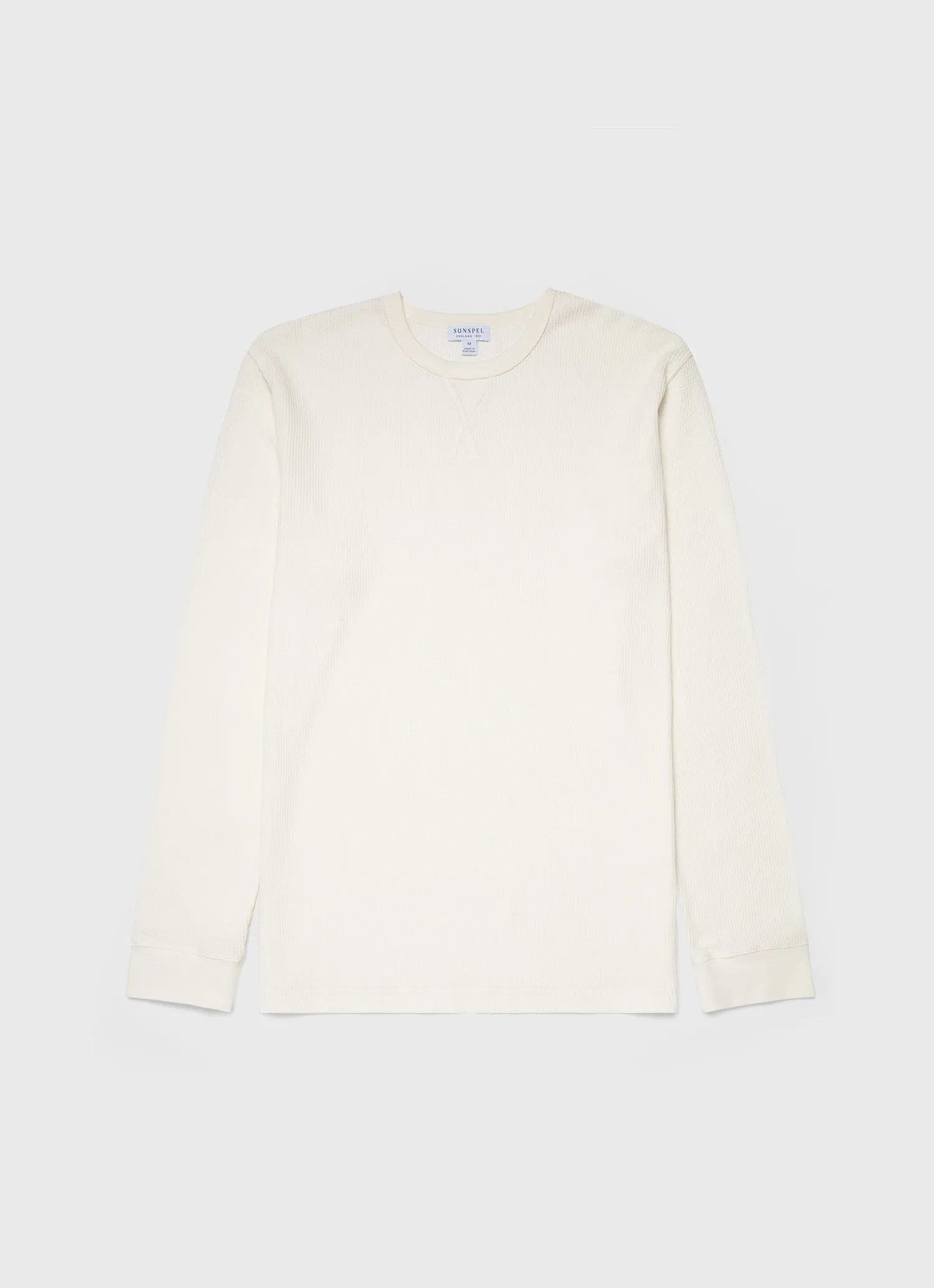 Men's Long Sleeve Waffle T-shirt in Ecru sold by Sunspel